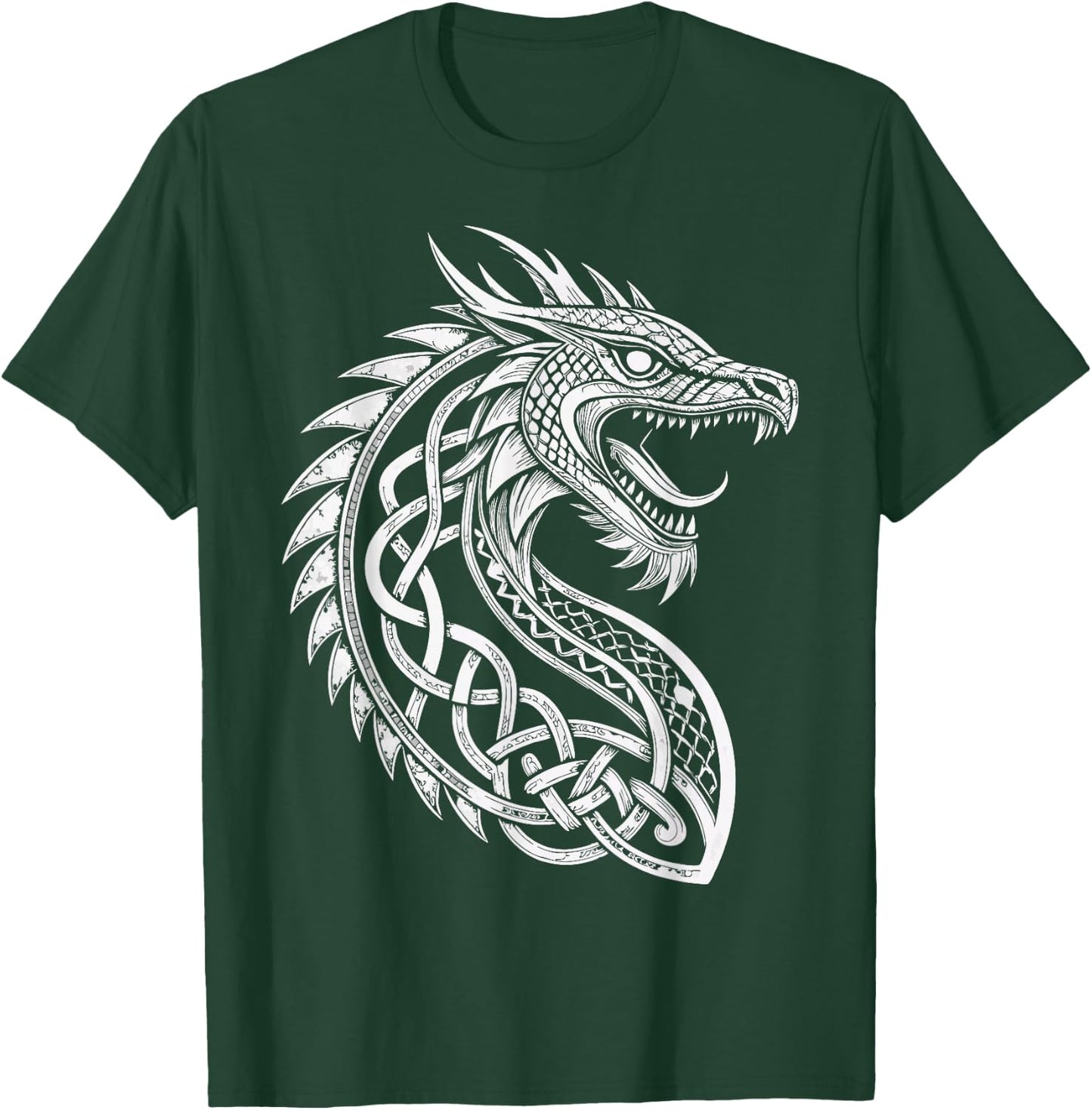 Viking Dragon Jörmungandr – Norse Knotwork Dragon T-Shirt - T-Shirt | Forest