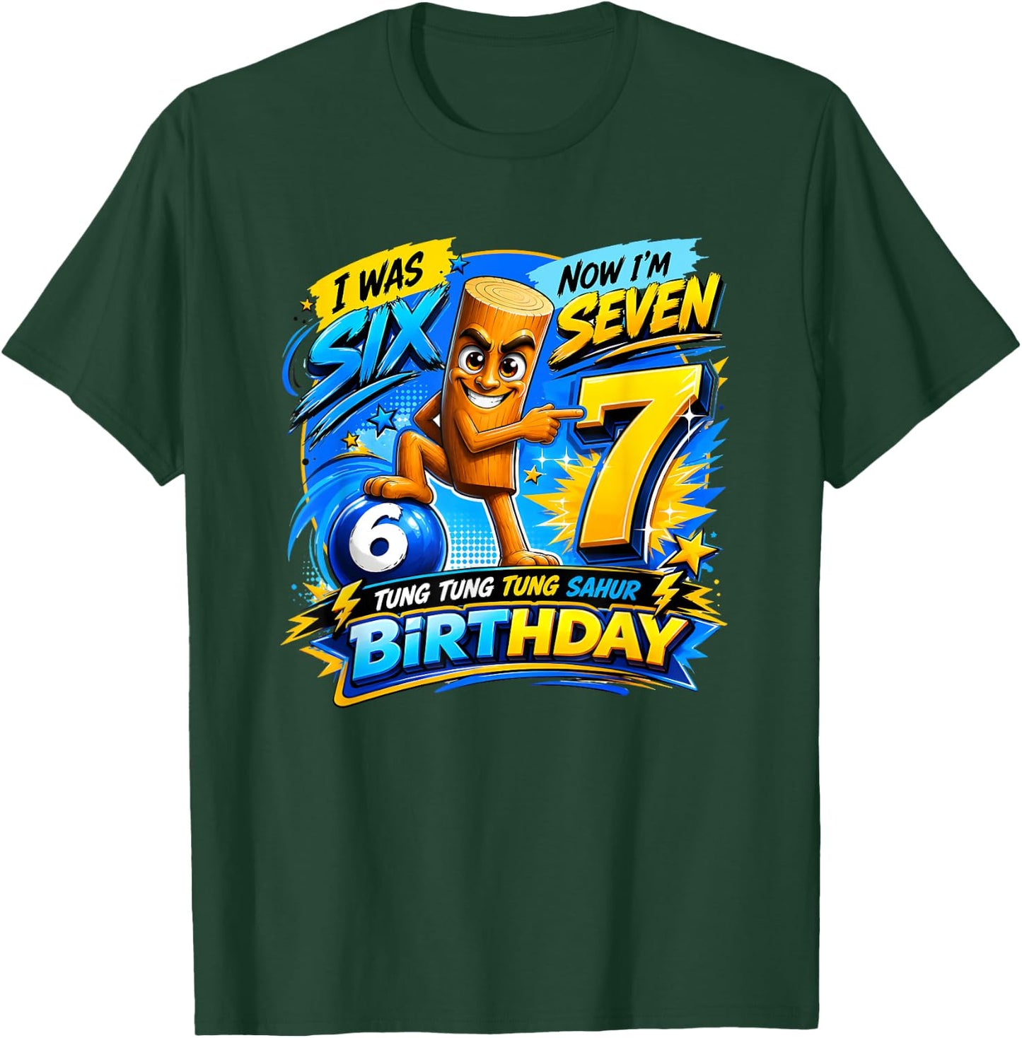 67 Italian Brainrot Tung Tung Sahur Six Seven Meme Birthday T-Shirt - T-Shirt | Forest