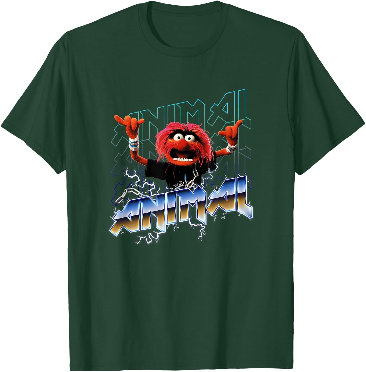 Disney The Muppets Animal Rock Portrait , Black T-Shirt - T-Shirt | Forest