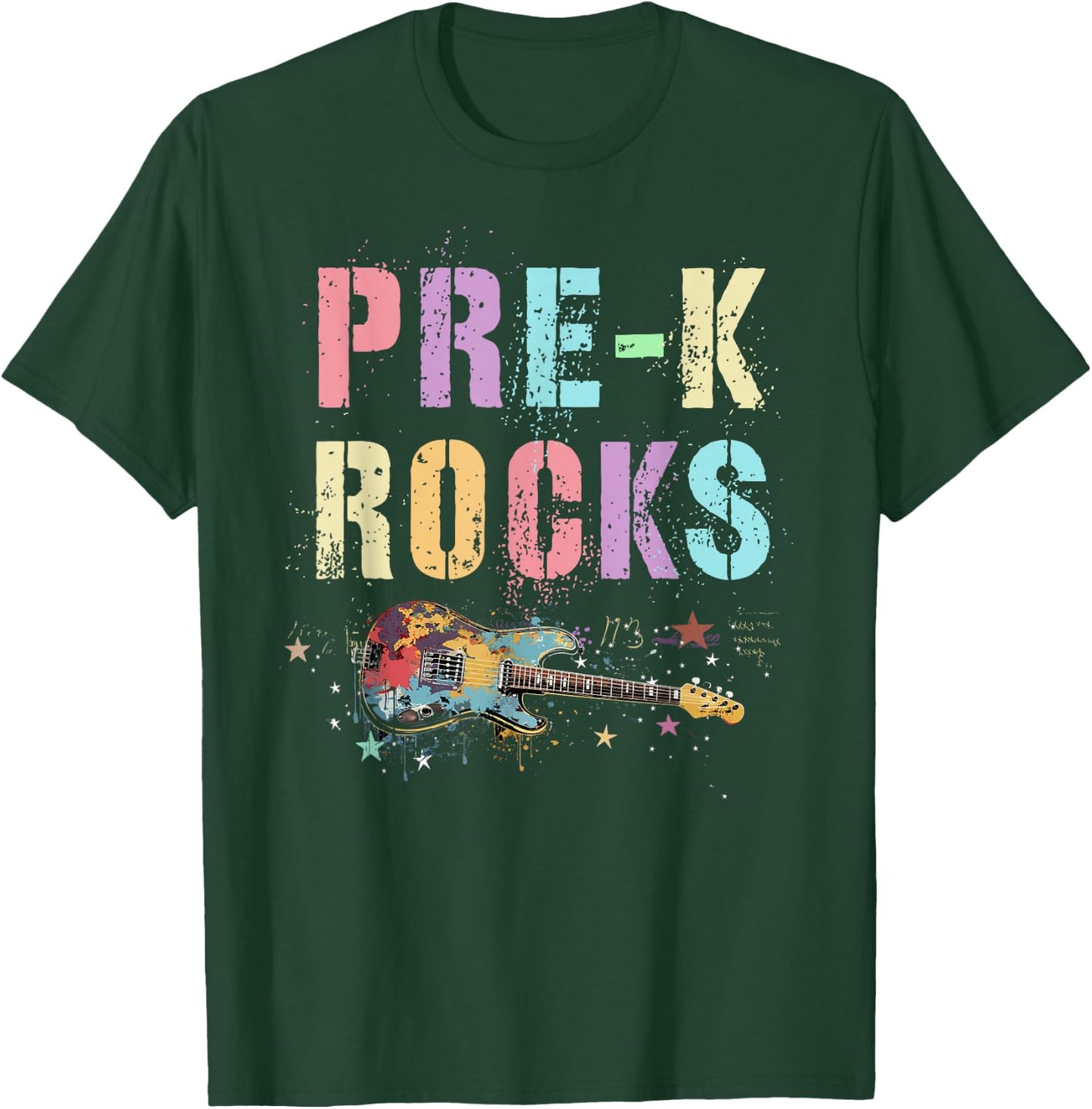 Kawaii PRE-K ROCKS Teacher PreK Crew Rockstar Preschool Kids T-Shirt - T-Shirt | Forest