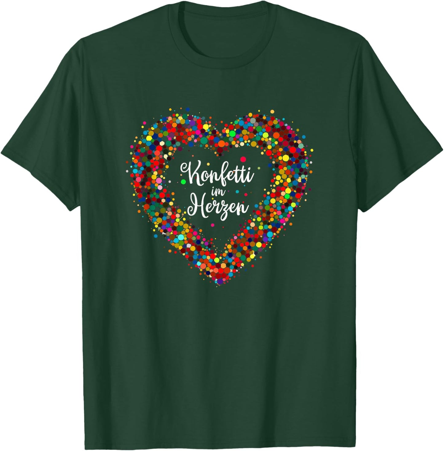 Confetti Hearts Fancy Dress Outfit Carnival Costume Dressed , black T-Shirt - T-Shirt | Forest