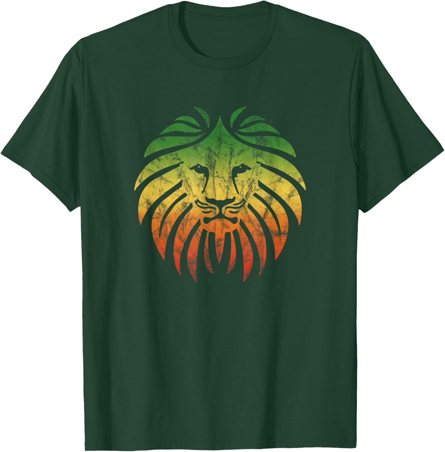 Reggae Lion Music Flag Colours Rasta Roots Vintage Grunge T-Shirt - T-Shirt | Forest