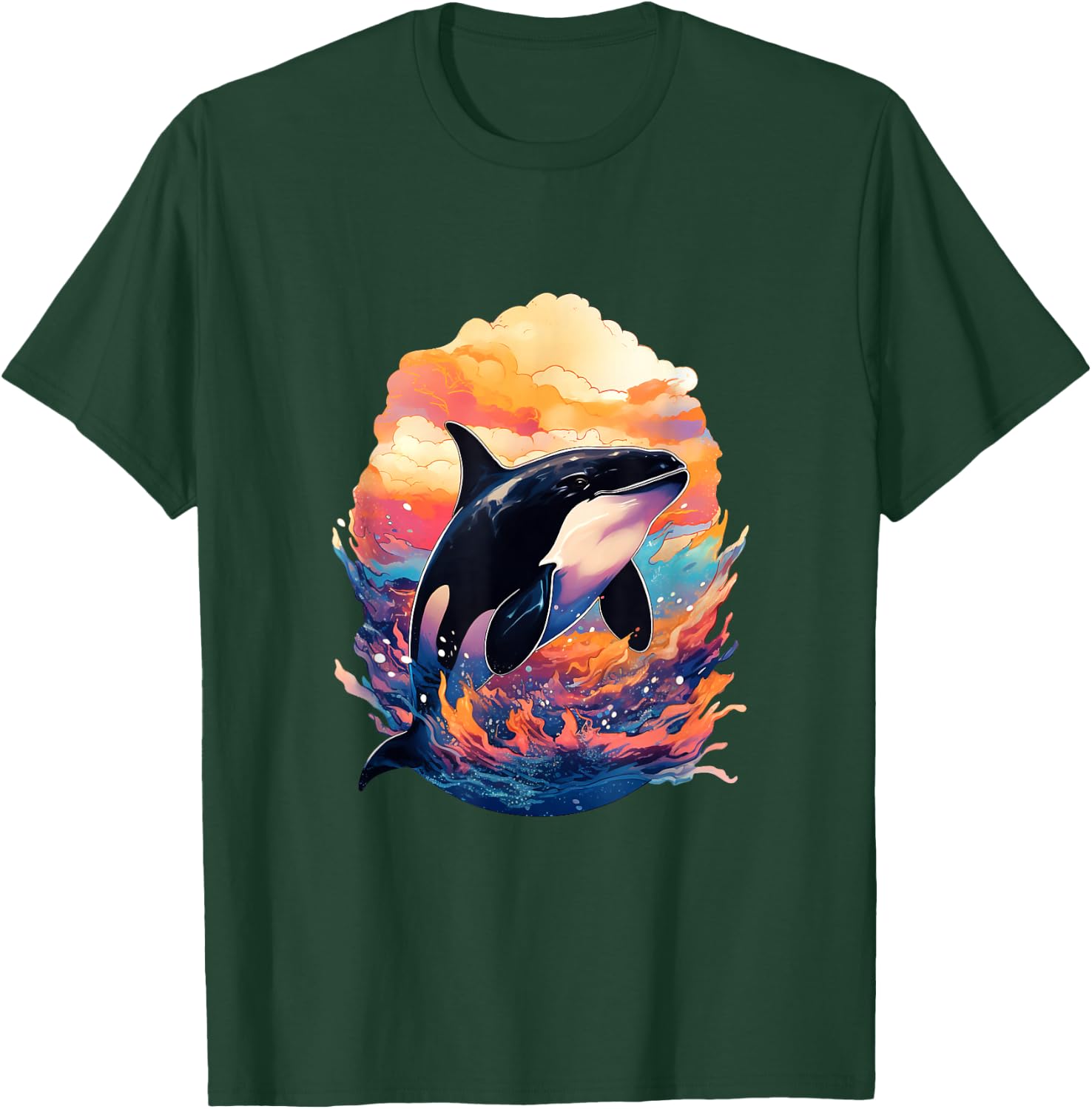 Orca - Killer Whale - Art Artwork T-Shirt - T-Shirt | Forest