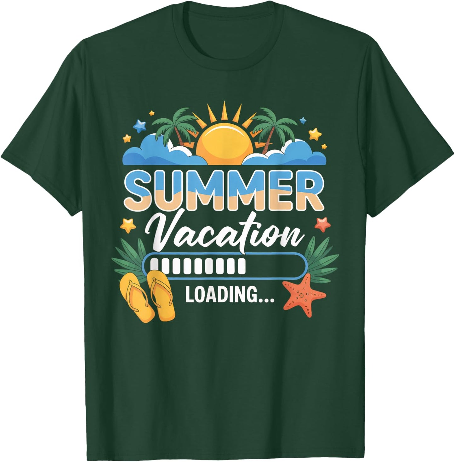 Last Day of School Summer Vacation Loading Funny T-Shirt - T-Shirt | Forest