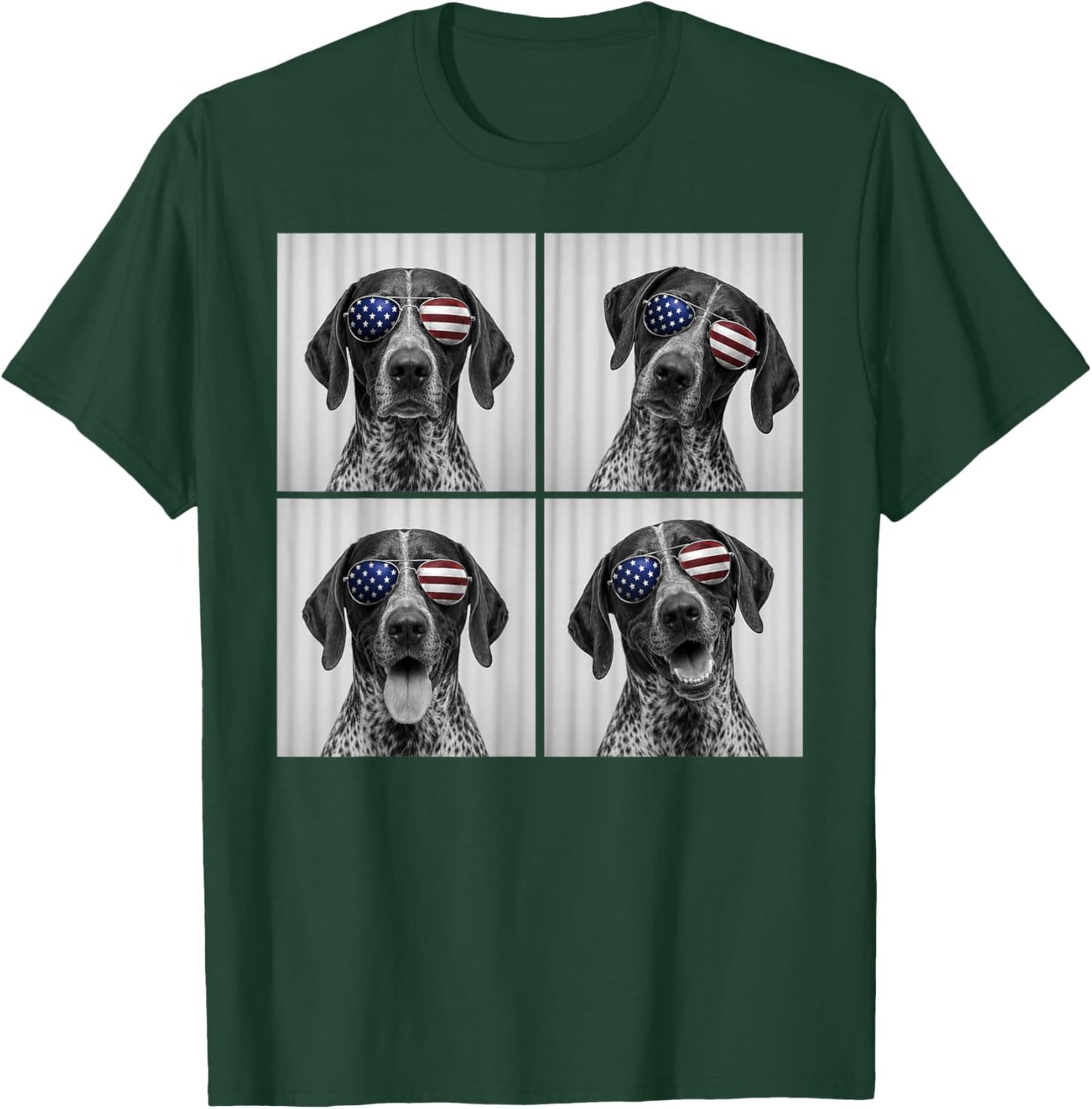German Shorthaired Pointer 4th of July US American Flag Dog T-Shirt - T-Shirt | Forest