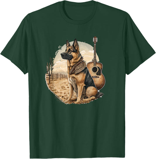 Funny German shepherd Dog Country Music American Rodeo T-Shirt - T-Shirt | Forest