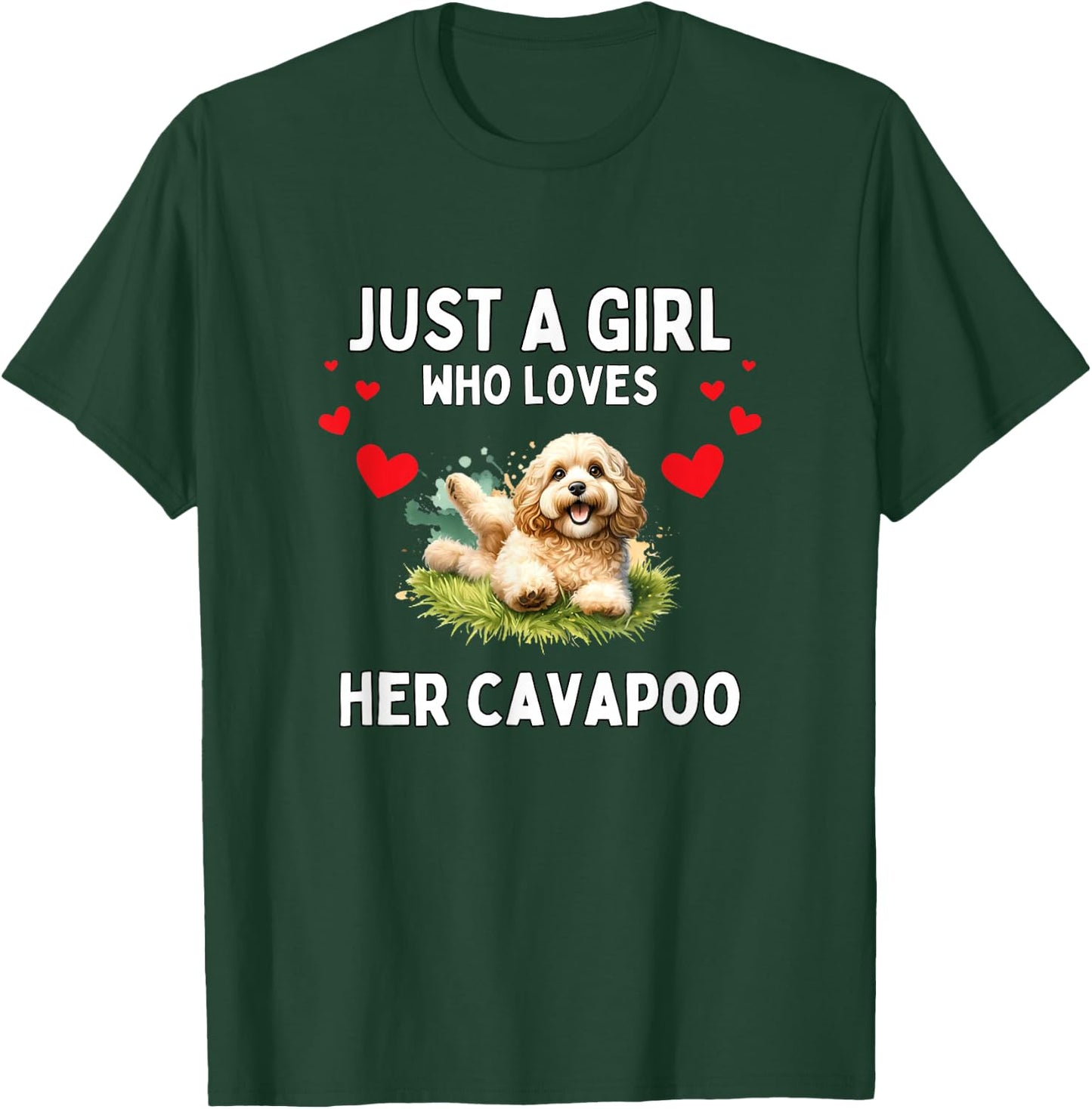 Just A Girl Who Loves Her Cavapoo Cute Funny Cavapoo Lover T-Shirt - T-Shirt | Forest