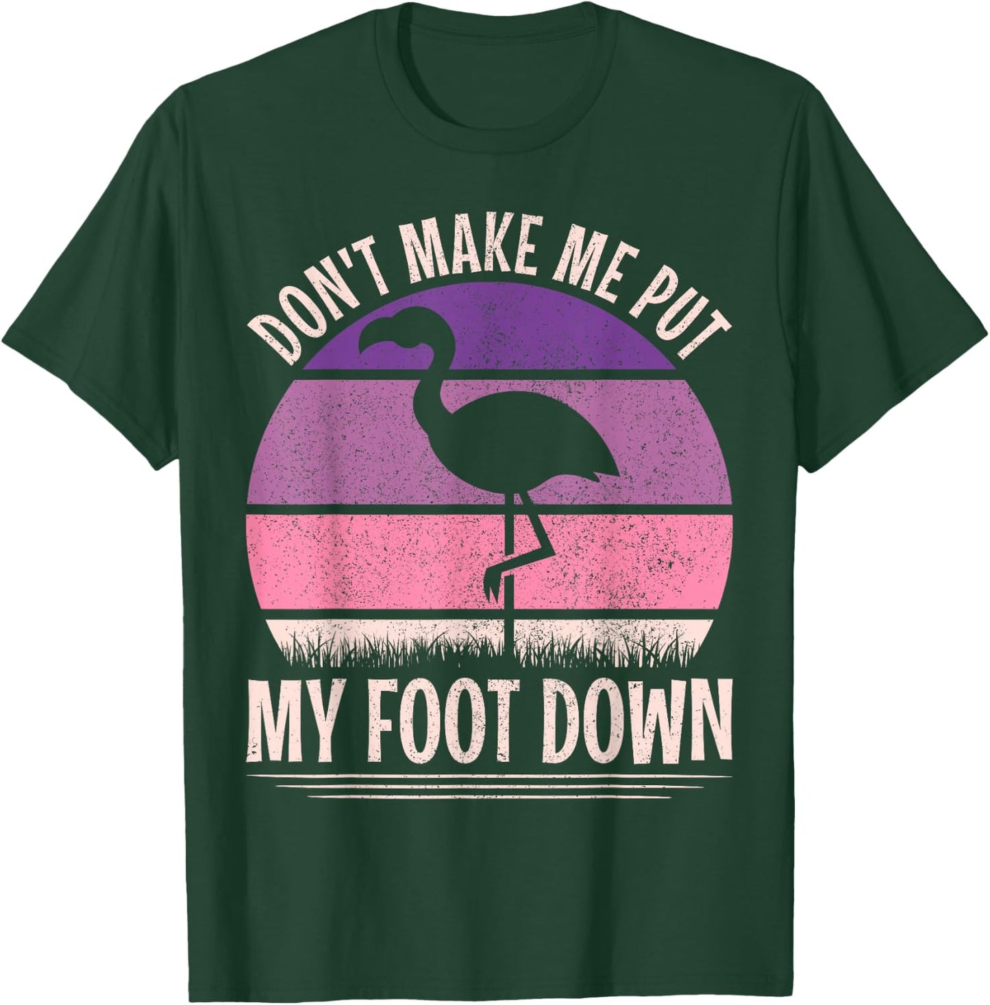 Vintage Don't Make Me Put My Foot Down Women Funny Flamingo T-Shirt - T-Shirt | Forest