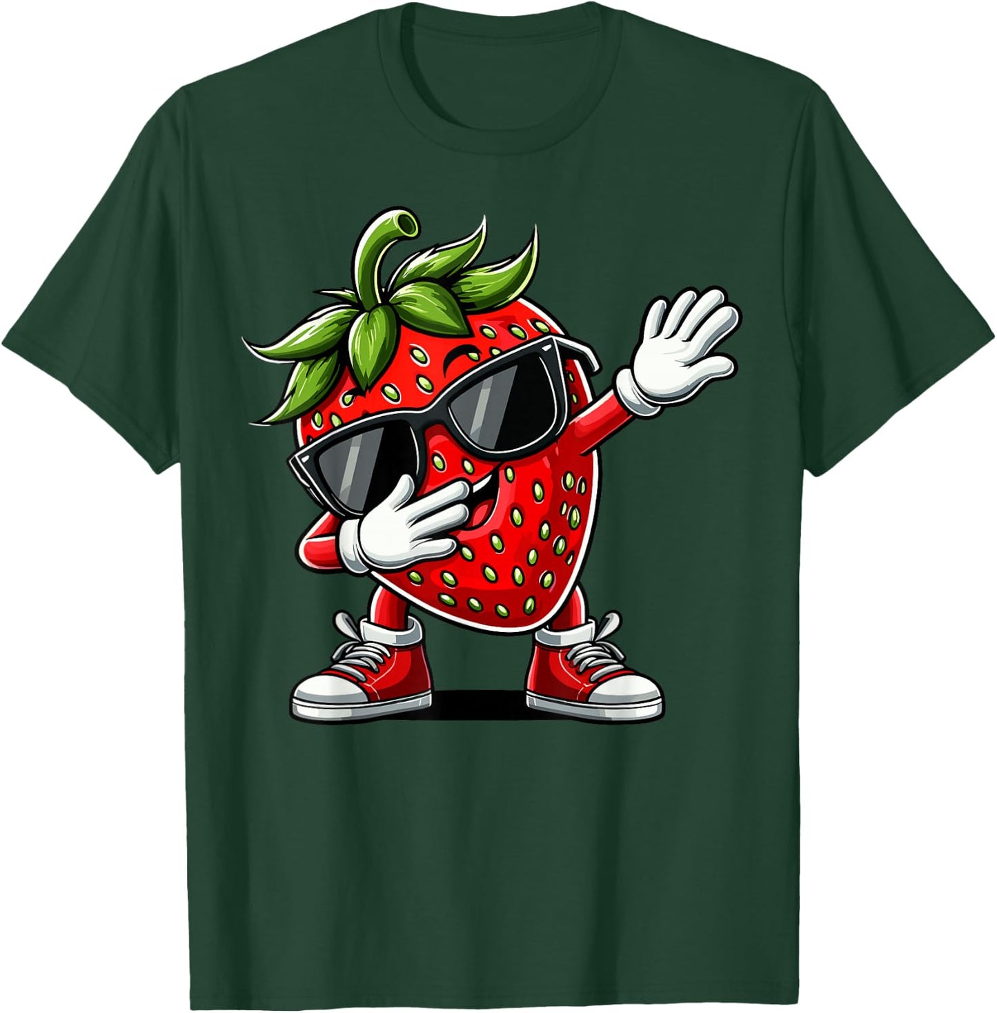 Funny Dabbing Strawberry Summer Fruit Lover Men Women Kids T-Shirt - T-Shirt | Forest