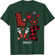 Valentines Day Leopard Plaid Nurse Nursing Scrub Top Women T-Shirt - T-Shirt | Forest