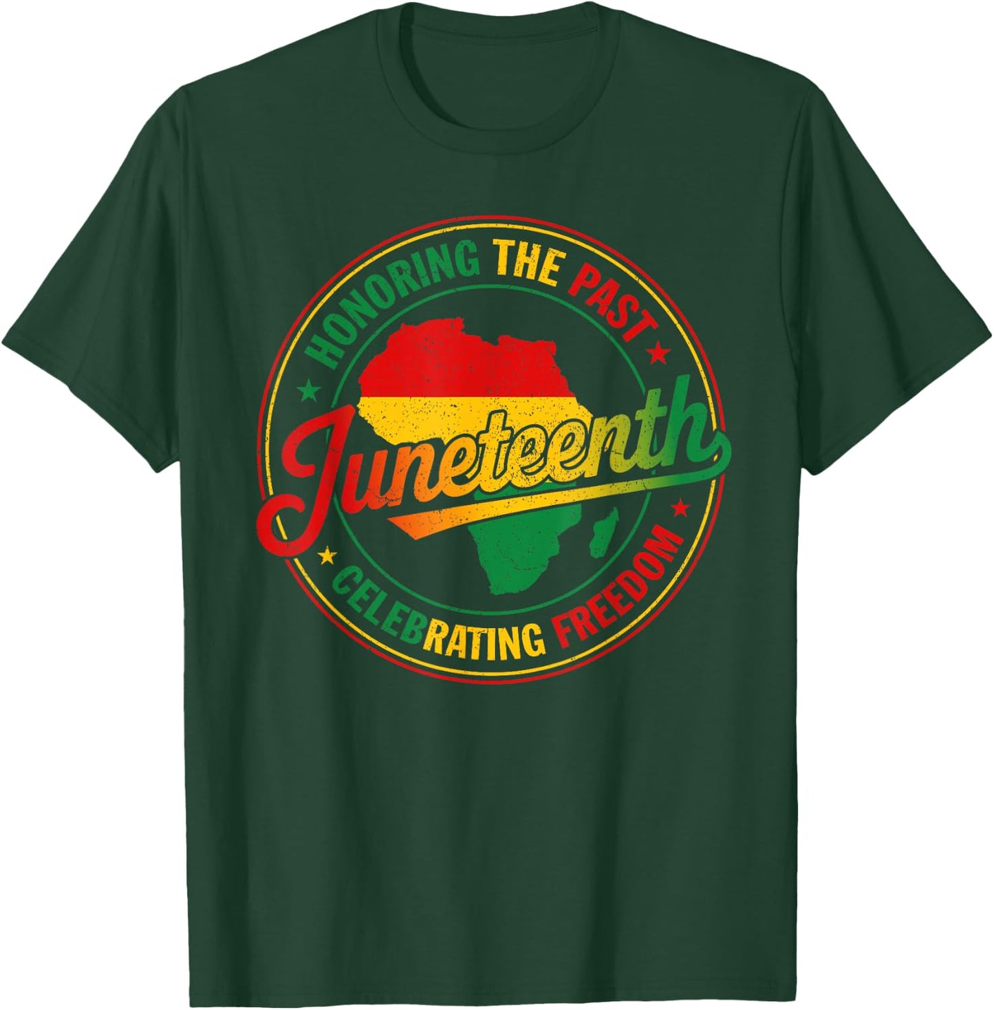 Juneteenth Honoring the Past Celebrating Freedom 1865 Black T-Shirt - T-Shirt | Forest