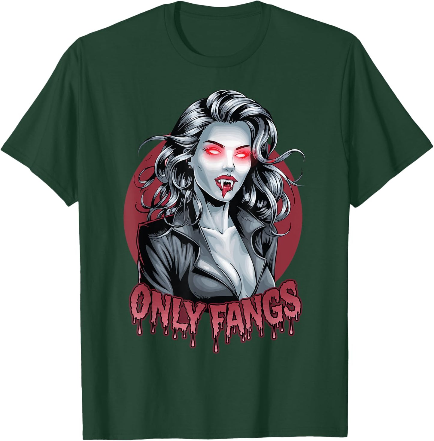 Sexy Vampire Horror Gothic Parody Only Fangs Goth Halloween T-Shirt - T-Shirt | Forest