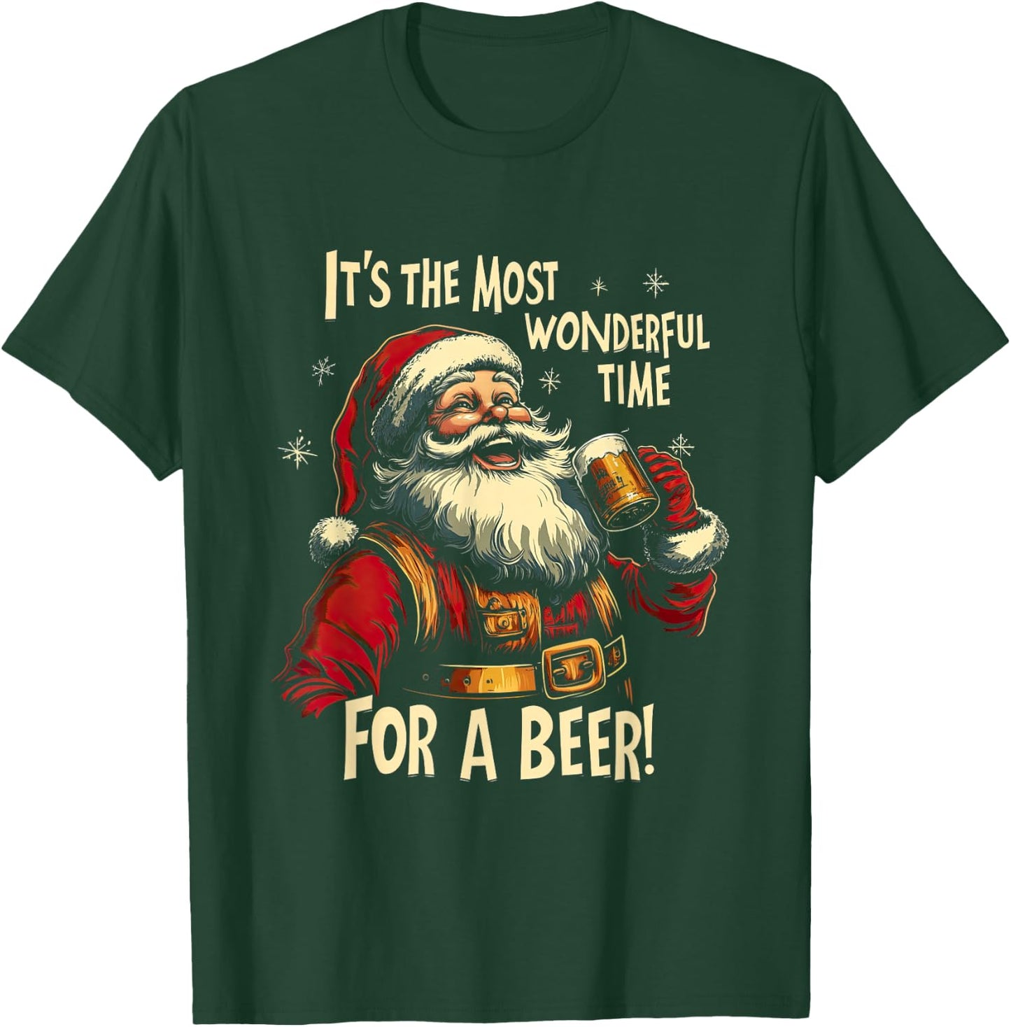 Funny Christmas Beer Drinking Santa Claus T-Shirt - T-Shirt | Forest