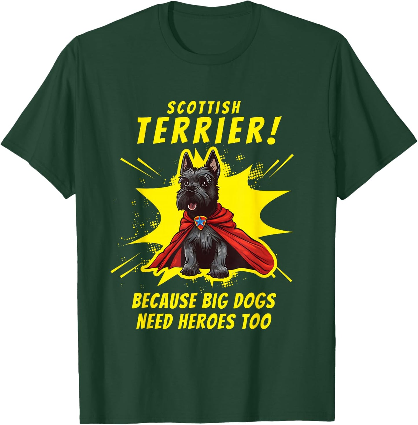 Scottie Dog Gifts Women Men, Superdog Scottish Terrier Dog T-Shirt - T-Shirt | Forest