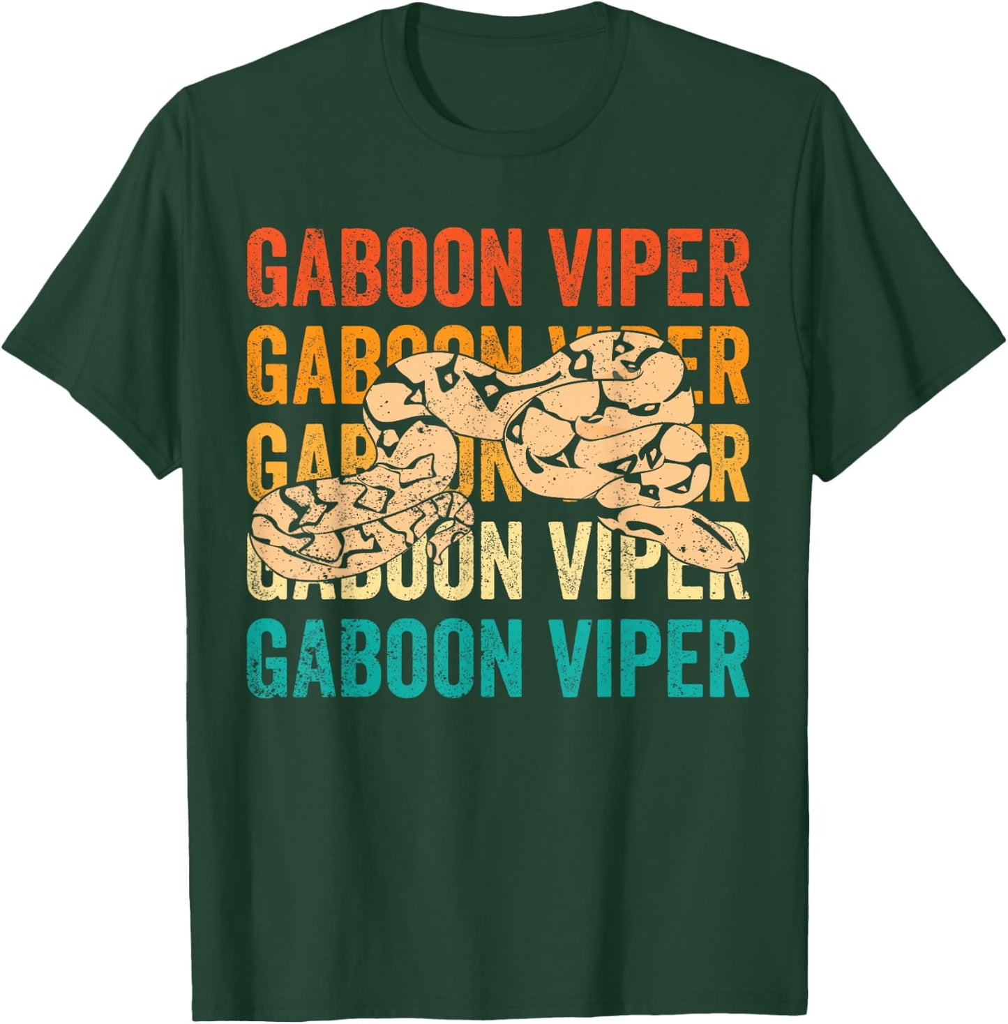 Gaboon Viper Retro T-Shirt - T-Shirt | Forest