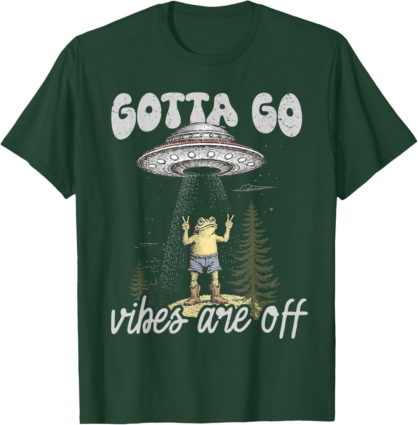 Gotta Go Vibes are Off Funny Western Cowboys Frog Meme T-Shirt - T-Shirt | Forest