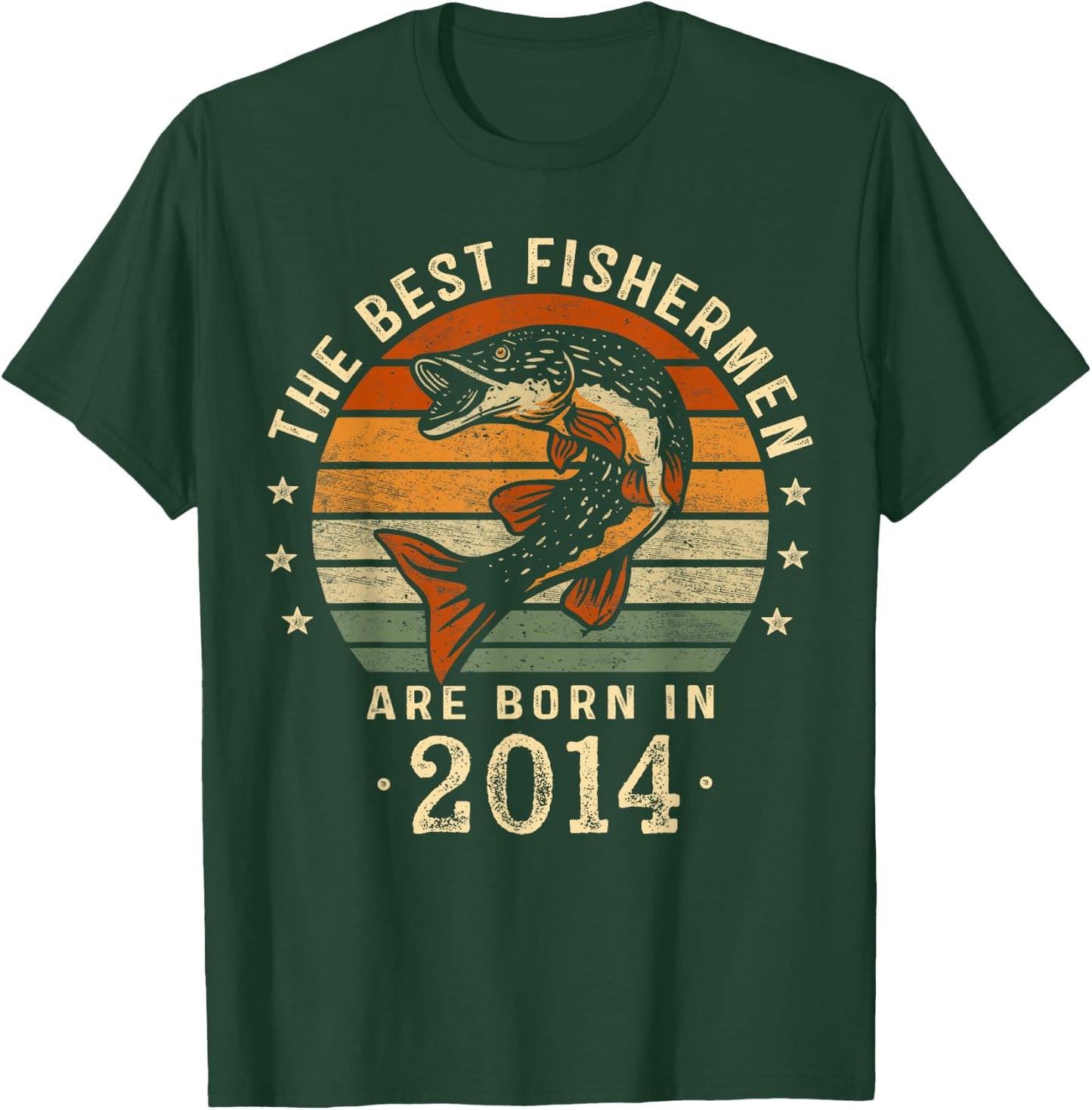 Best Fishermen Are Born In 2014 Birthday Fishing T-Shirt - T-Shirt | Forest