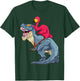 Flamingo Riding Dinosaur T-Rex Funny Flock Bird Dino Pun T-Shirt - T-Shirt | Forest