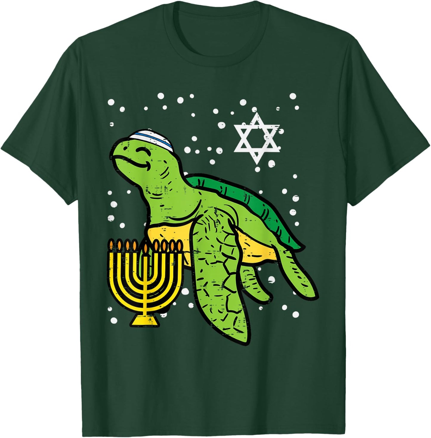 Hanukkah Sea Turtle Tortoise Chanukah Jewish Men Women Kids T-Shirt - T-Shirt | Forest