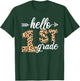 Hello 1st First Grade Leopard Back To School Teacher Student T-Shirt - T-Shirt | Forest