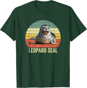 Leopard Seal on Vintage Sunset, Leopard Seal T-Shirt - T-Shirt | Forest
