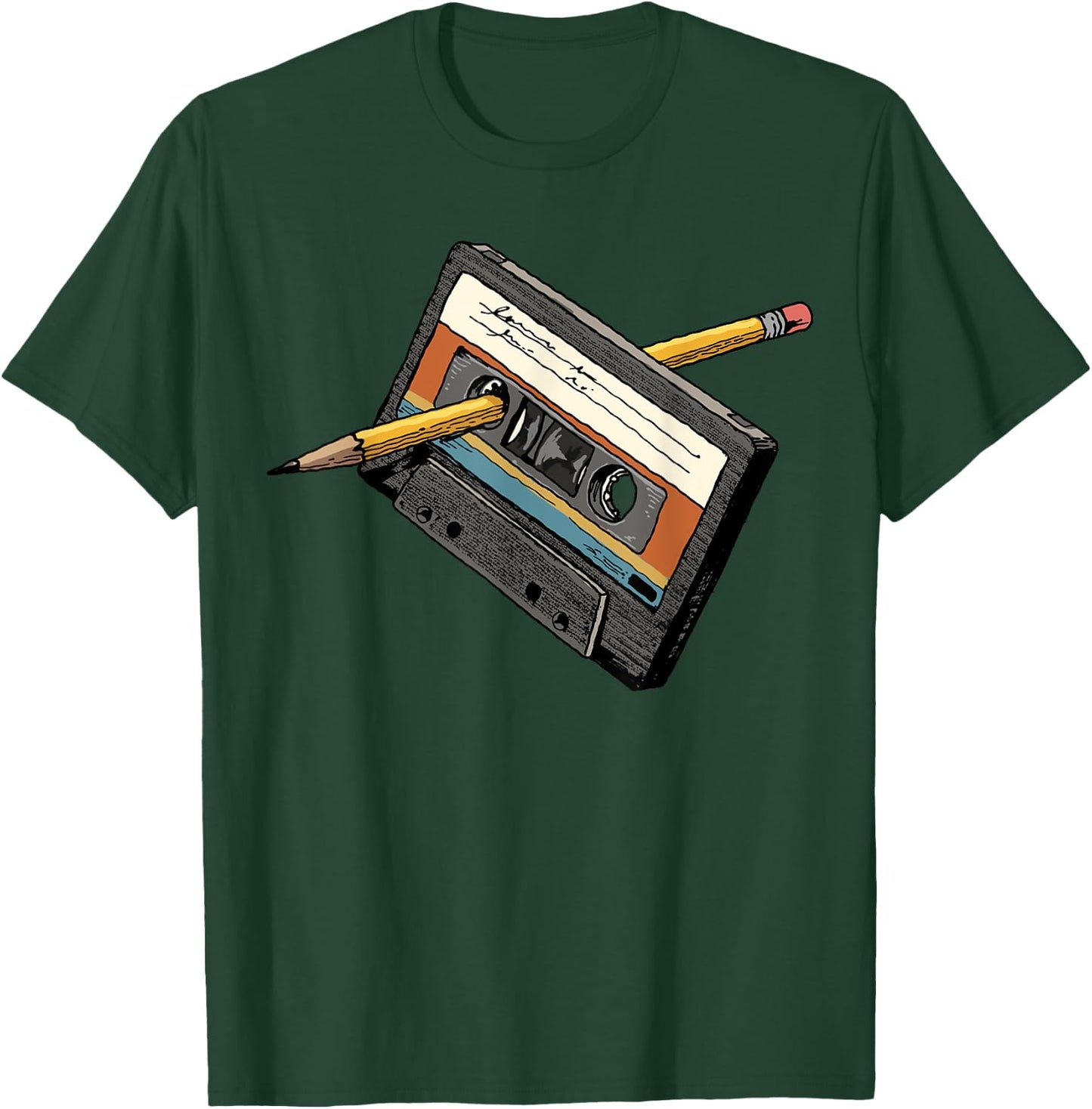 Rewind 80s Shirt Funny Rewind Cassette Pencil Vintage T-Shirt - T-Shirt | Forest