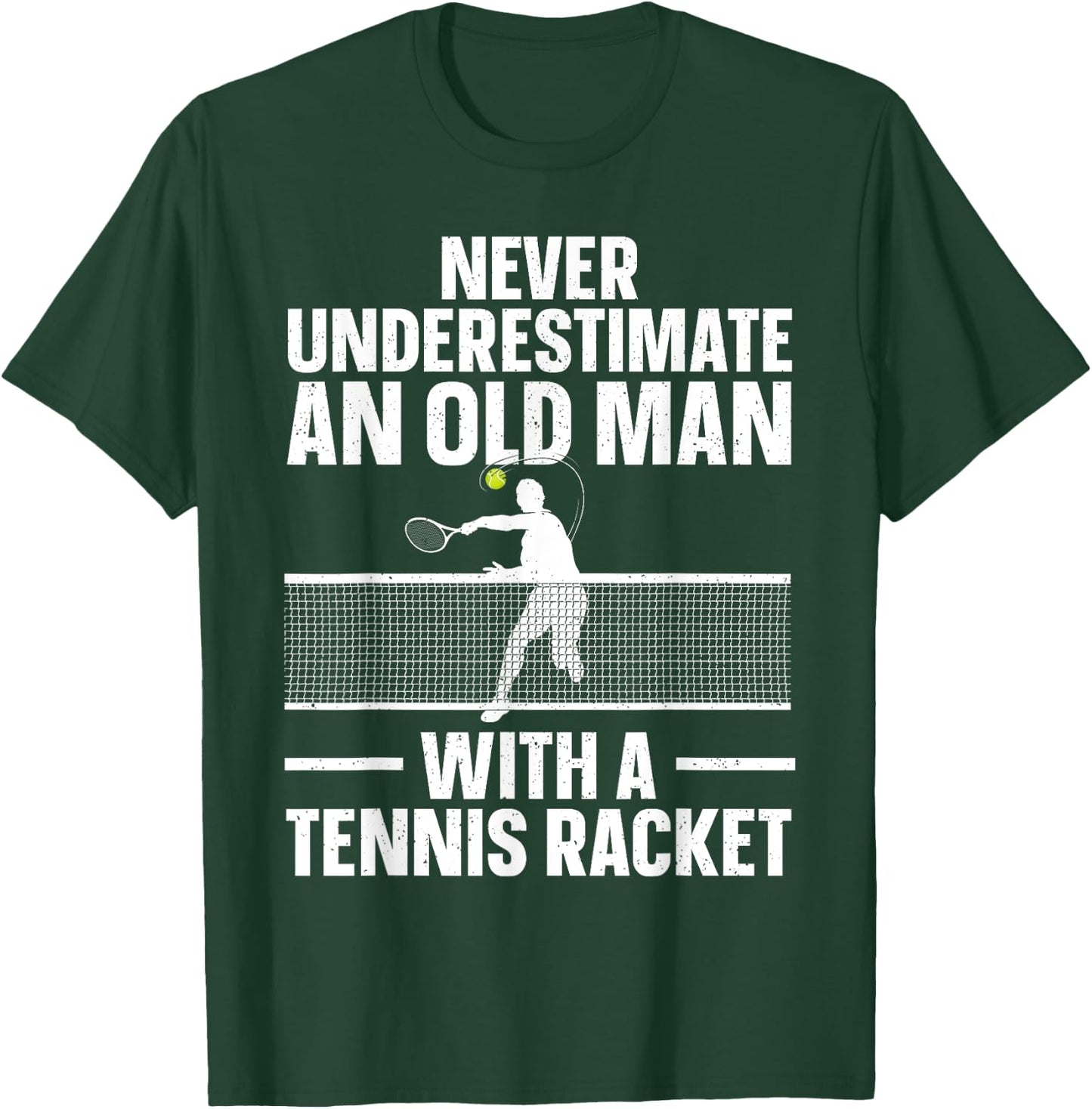 Best Tennis Art Grandpa Tennis Lover Tennis Player T-Shirt - T-Shirt | Forest
