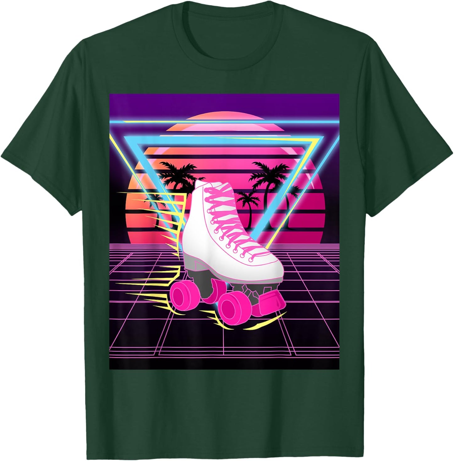 80s Steam Background - Skates Costume Gift, Black T-Shirt - T-Shirt | Forest