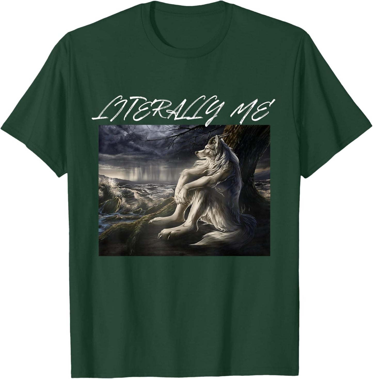 Literally Me Funny Alpha Werewolf Werewolf Meme , Black, S T-Shirt - T-Shirt | Forest