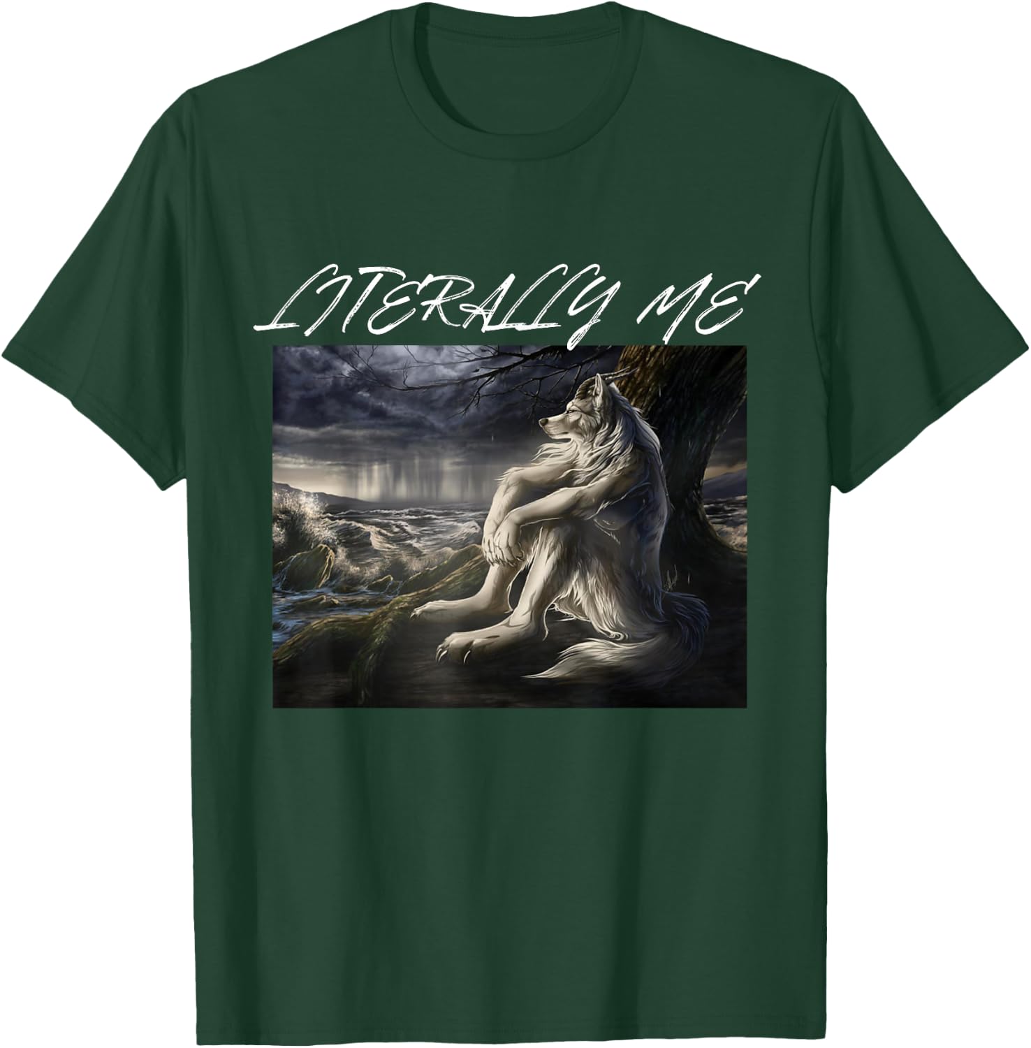 Literally Me Funny Alpha Werewolf Werewolf Meme , Black, S T-Shirt - T-Shirt | Forest