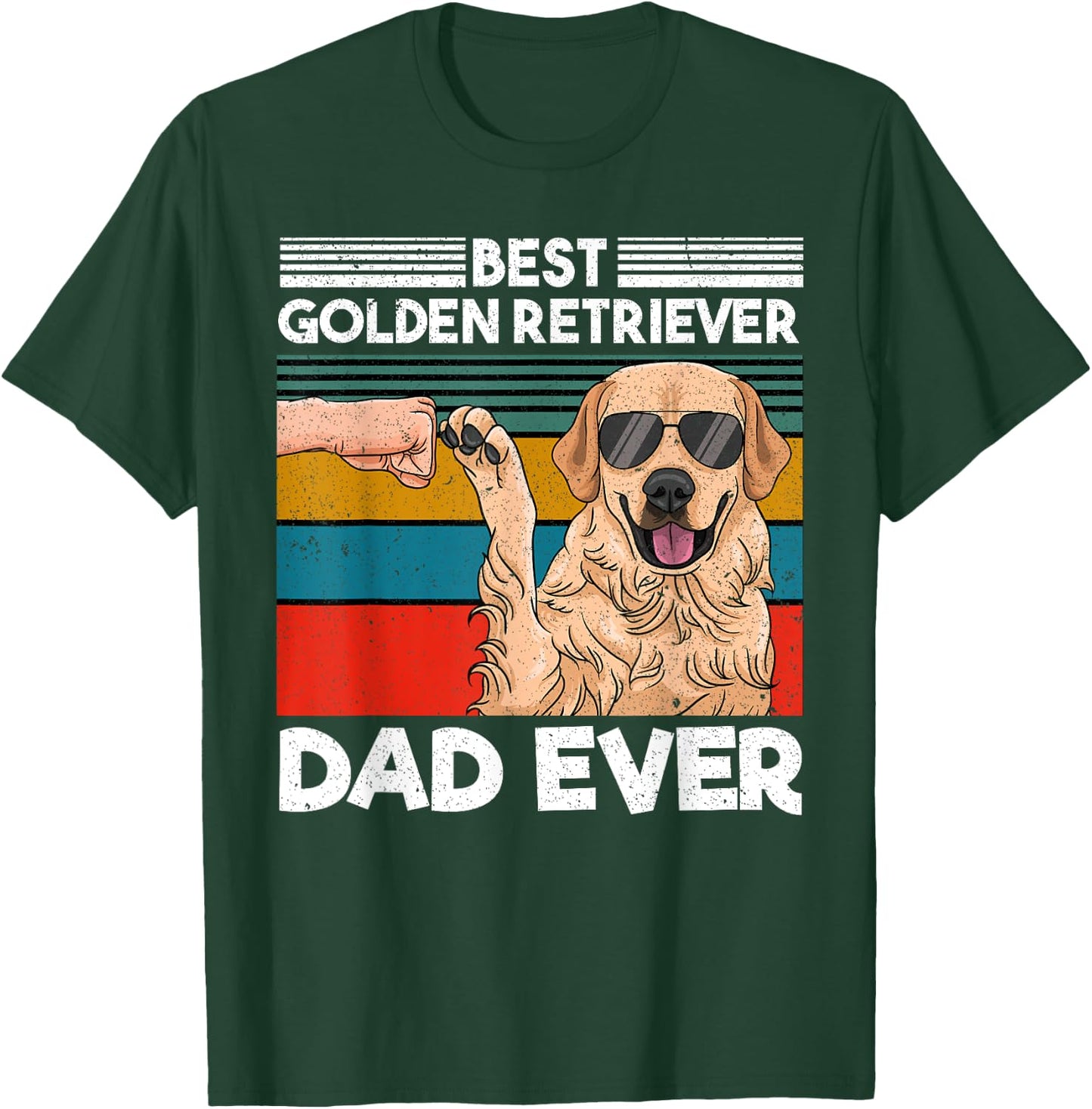 Best Golden Retriever Dad Ever Dog Dad Fist Bump T-Shirt - T-Shirt | Forest
