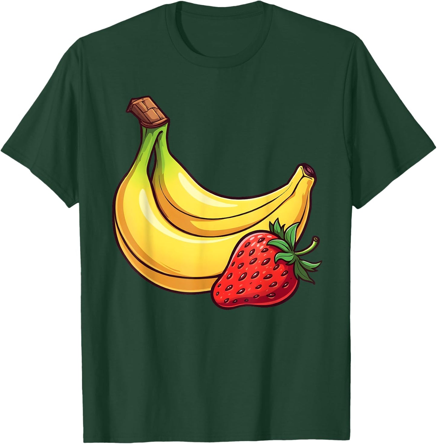 Banana Strawberry Fruit Kawaii Fruits Comic Cartoon Kids T-Shirt - T-Shirt | Forest