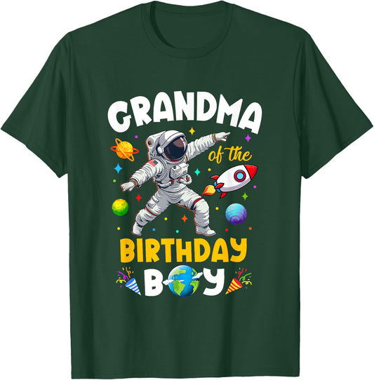 Grandma Of The Birthday Boy Astronaut Outer Space Birthday T-Shirt - T-Shirt | Forest
