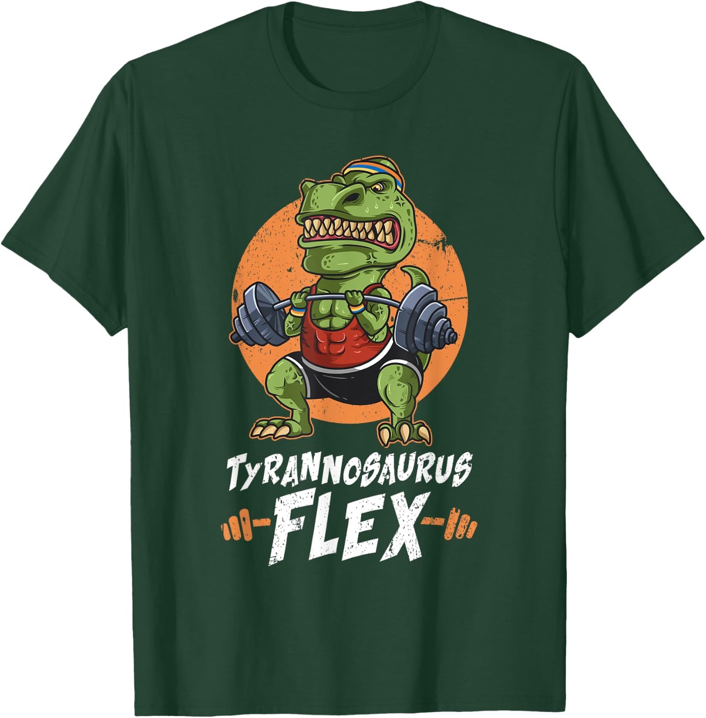T-Rex Weightlifting Tyrannosaurus Flex Workout Dino Gym Gift T-Shirt - T-Shirt | Forest