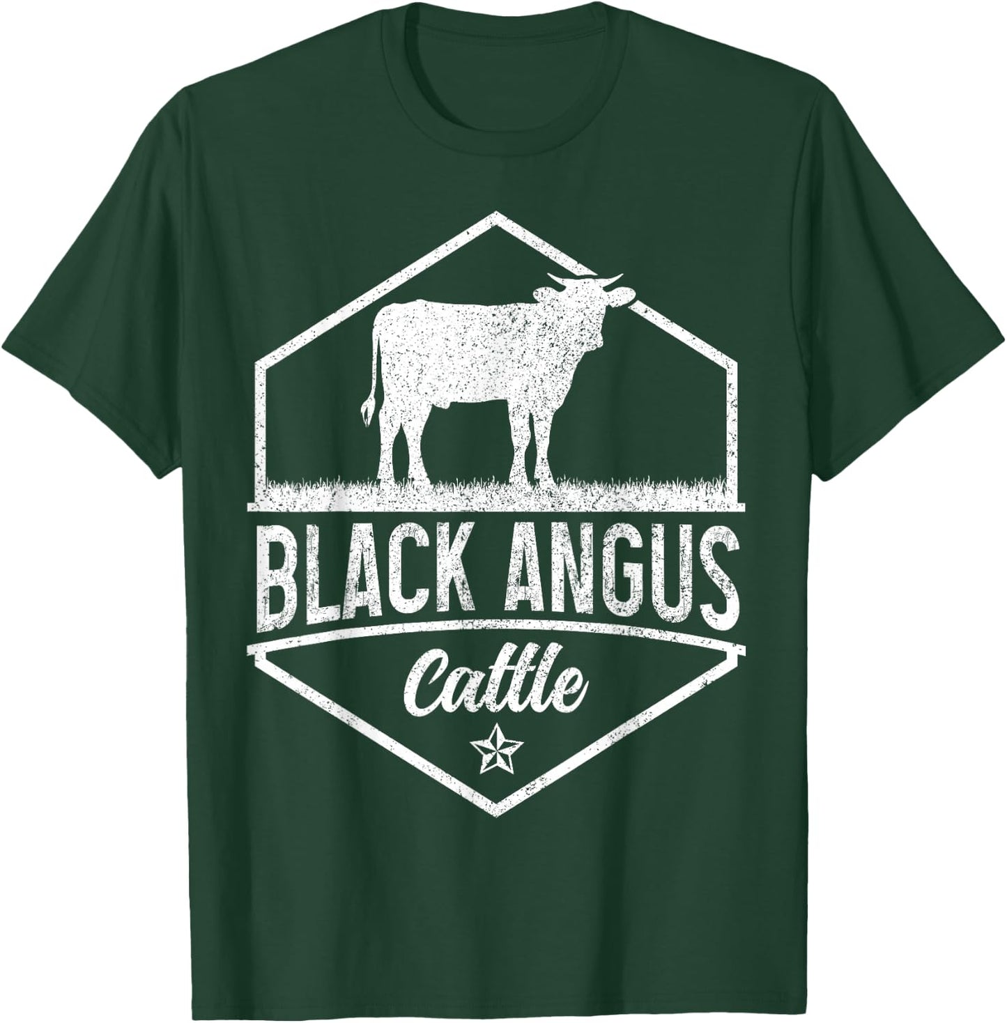 Black Angus Cattle Farmer Rancher Cow Farming Vintage Farm T-Shirt - T-Shirt | Forest