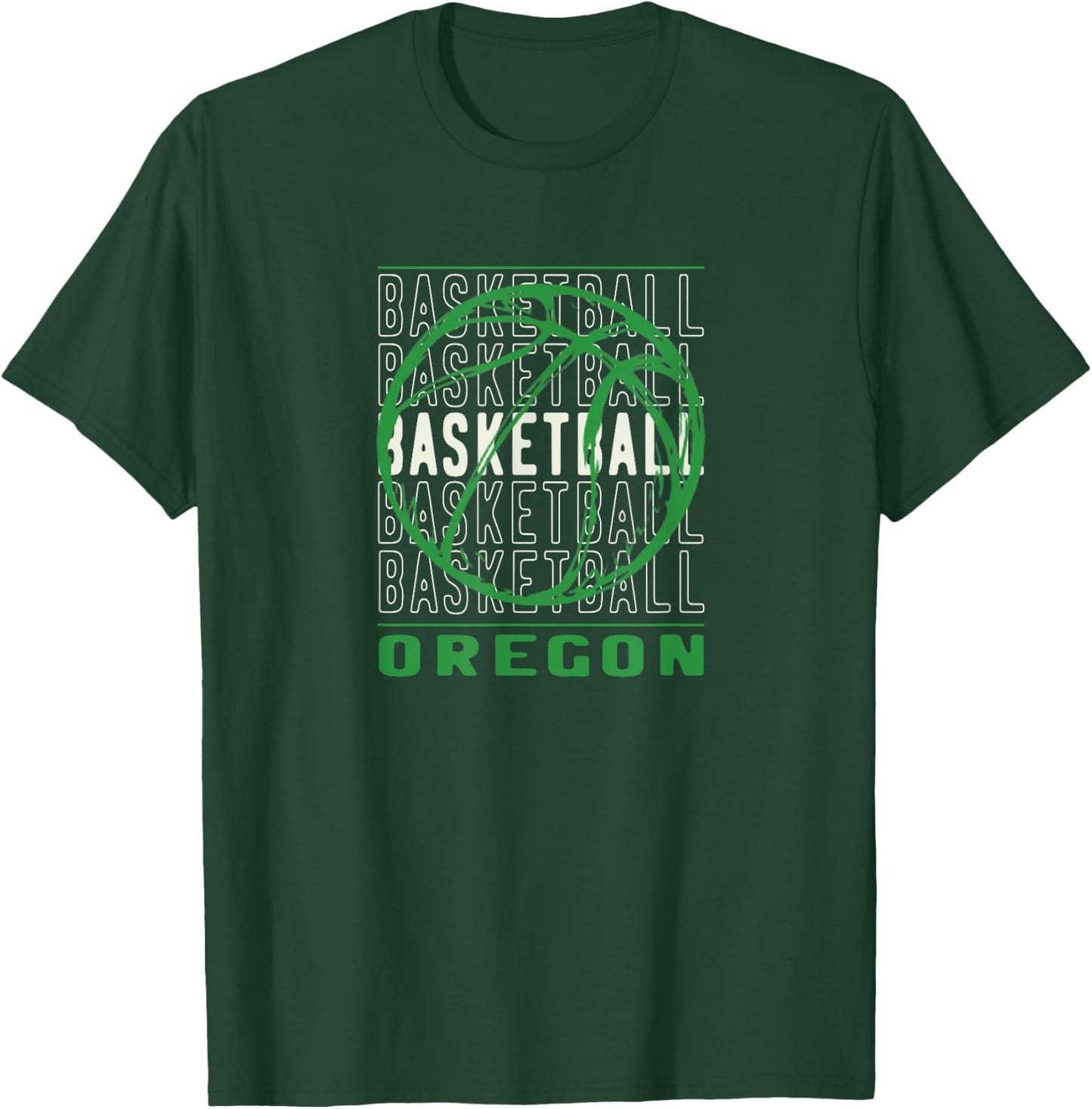 Basketball Oregon Merch Adult Basketball Black Small Modern Casual Short Sleeve T-Shirt - T-Shirt | Forest