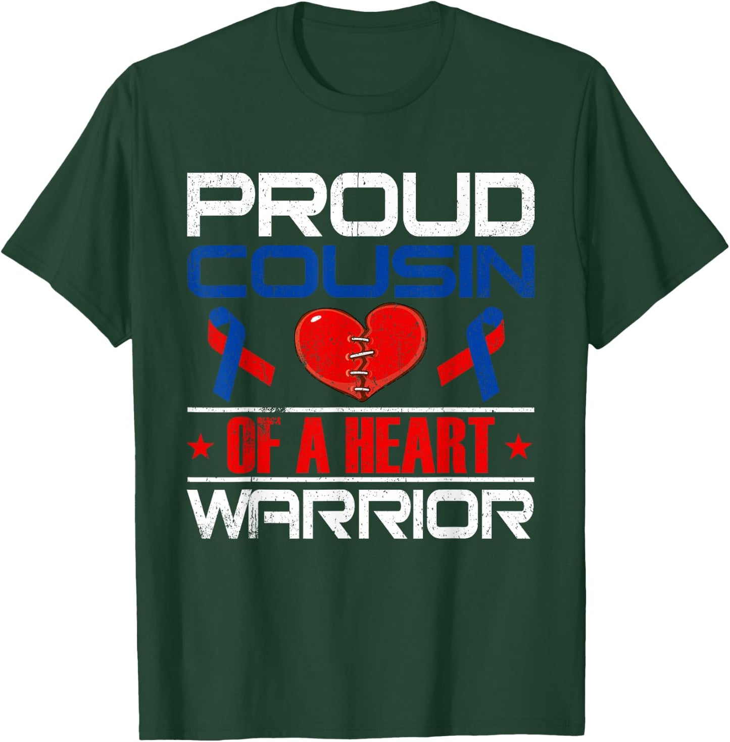 Proud Cousin Of A Heart Warrior Congenital Defect Awareness T-Shirt - T-Shirt | Forest