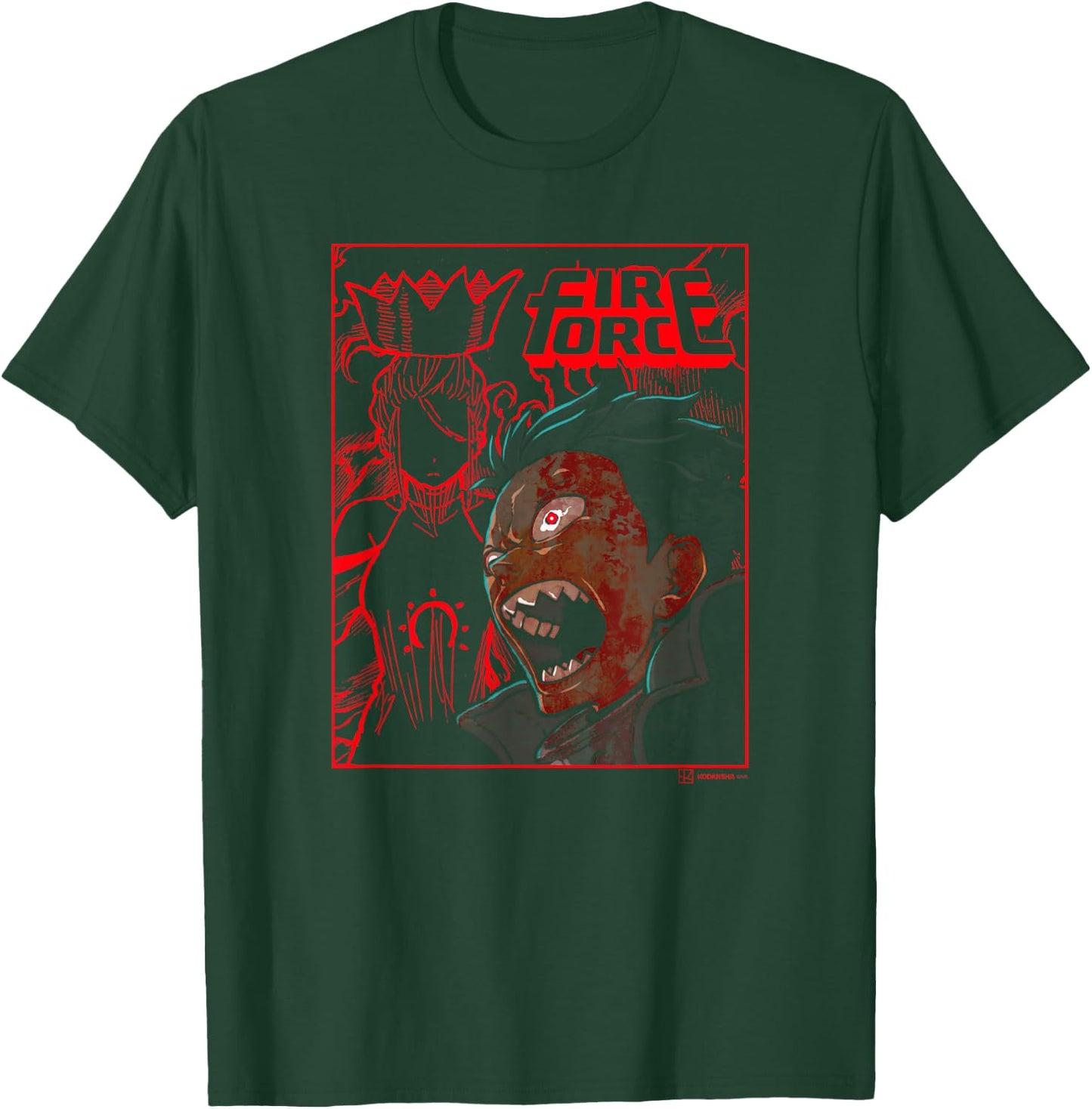 Ripple Junction x Fire Force Shock Shinra Haumea Silhouette , Black, S T-Shirt - T-Shirt | Forest