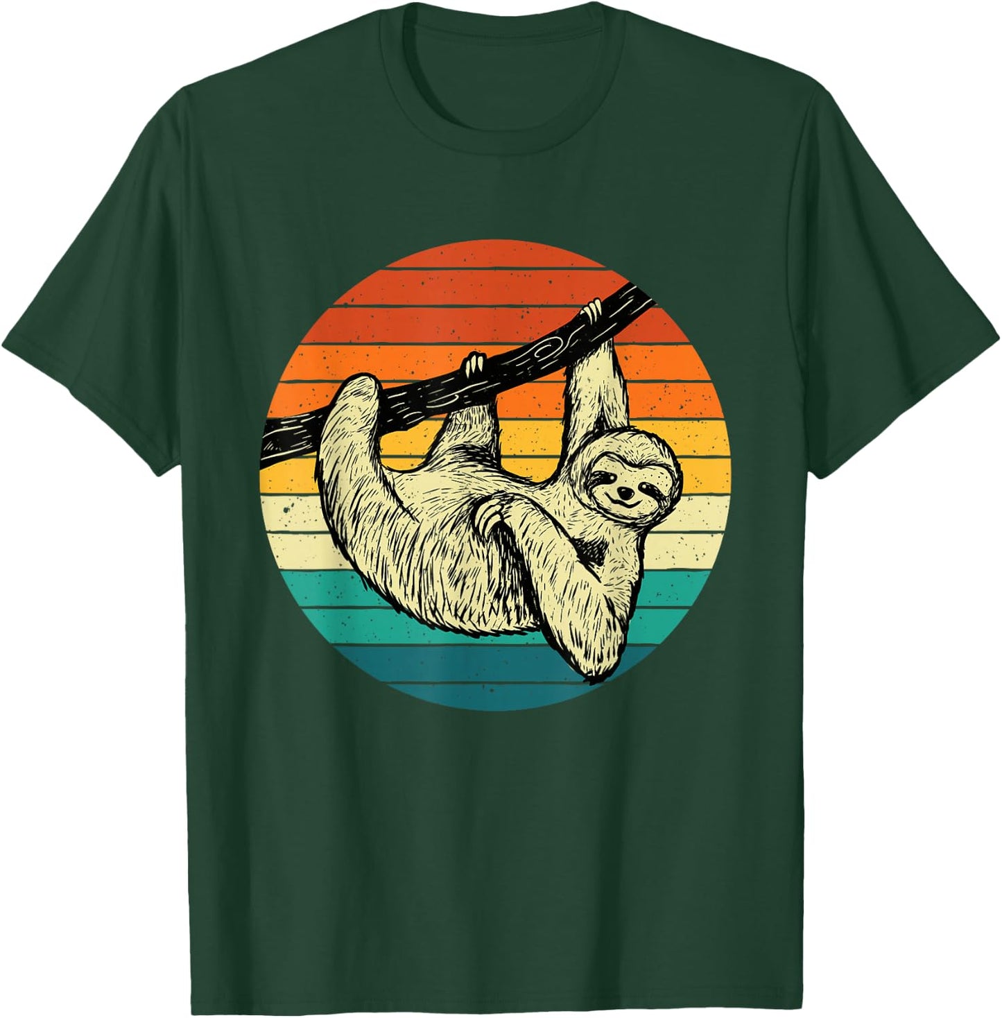 Sloth Hugging Branch - Retro Vintage Animal Lover Zookeeper T-Shirt - T-Shirt | Forest