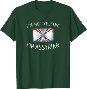 Family Heritage Gifts Assyrian Pride Black - I'm Not Yelling, I'm Assyrian - Funny Assyria Flag Sports - Men's Small T-Shirt - T-Shirt | Forest