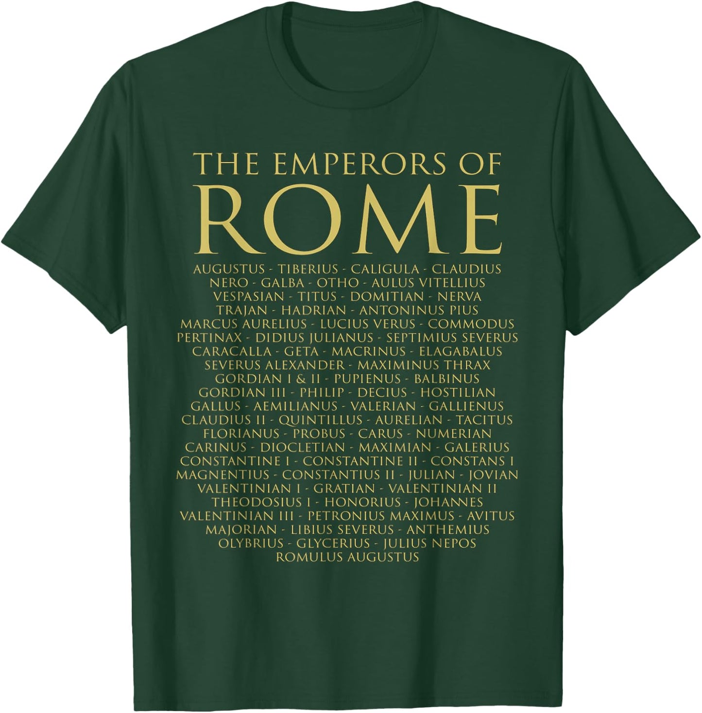 The Emperors of Rome Ancient Roman History , black T-Shirt - T-Shirt | Forest