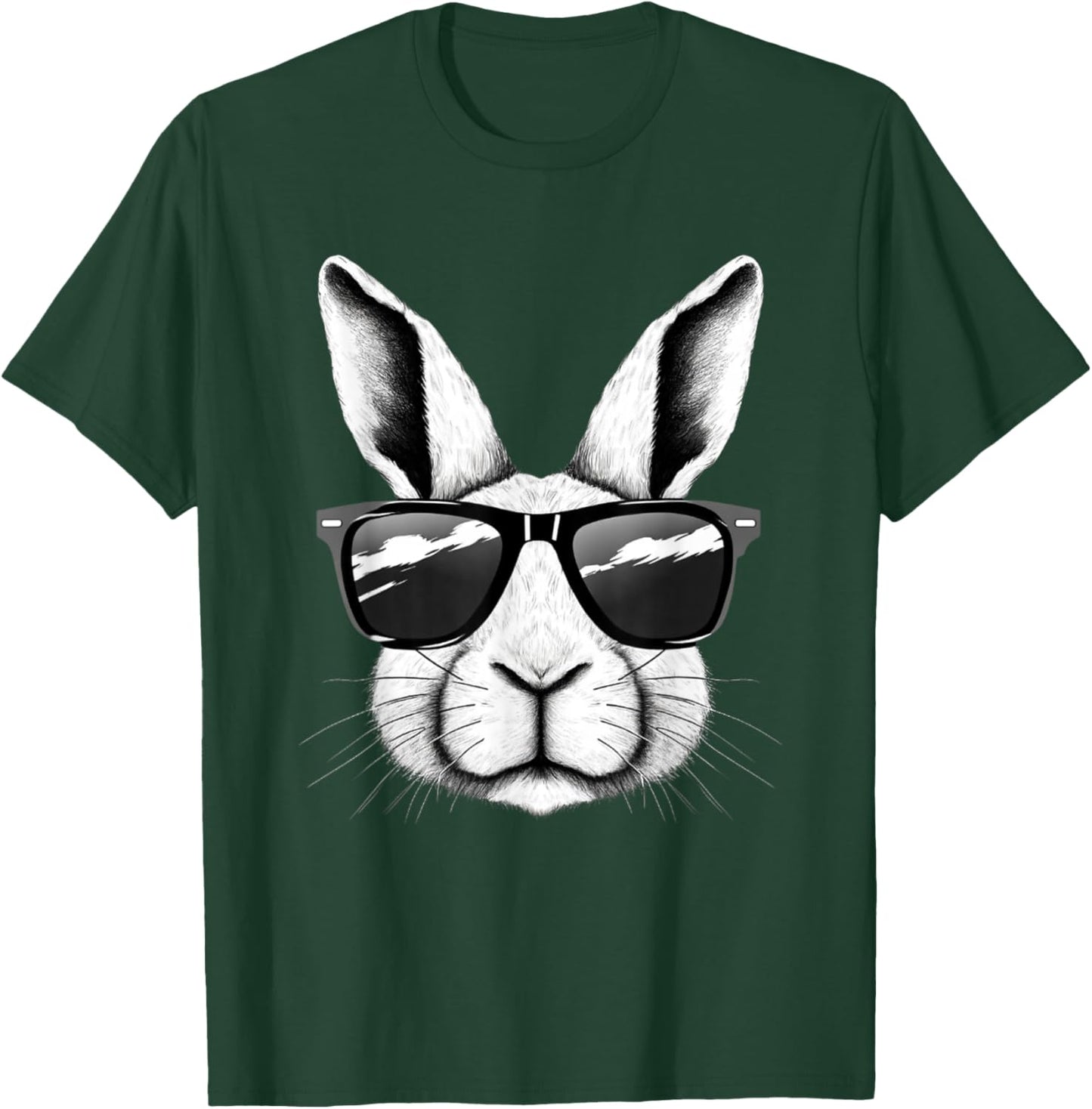 Cool Bunny Face Sunglasses Funny Easter Bunny Rabbit T-Shirt - T-Shirt | Forest