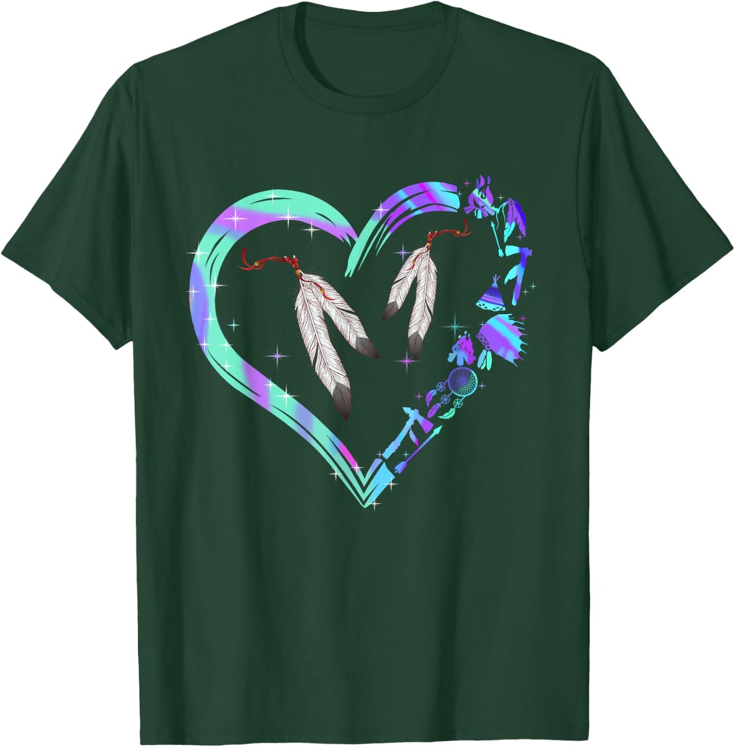 Native Colorful Ancestral Connection T-Shirt - T-Shirt | Forest