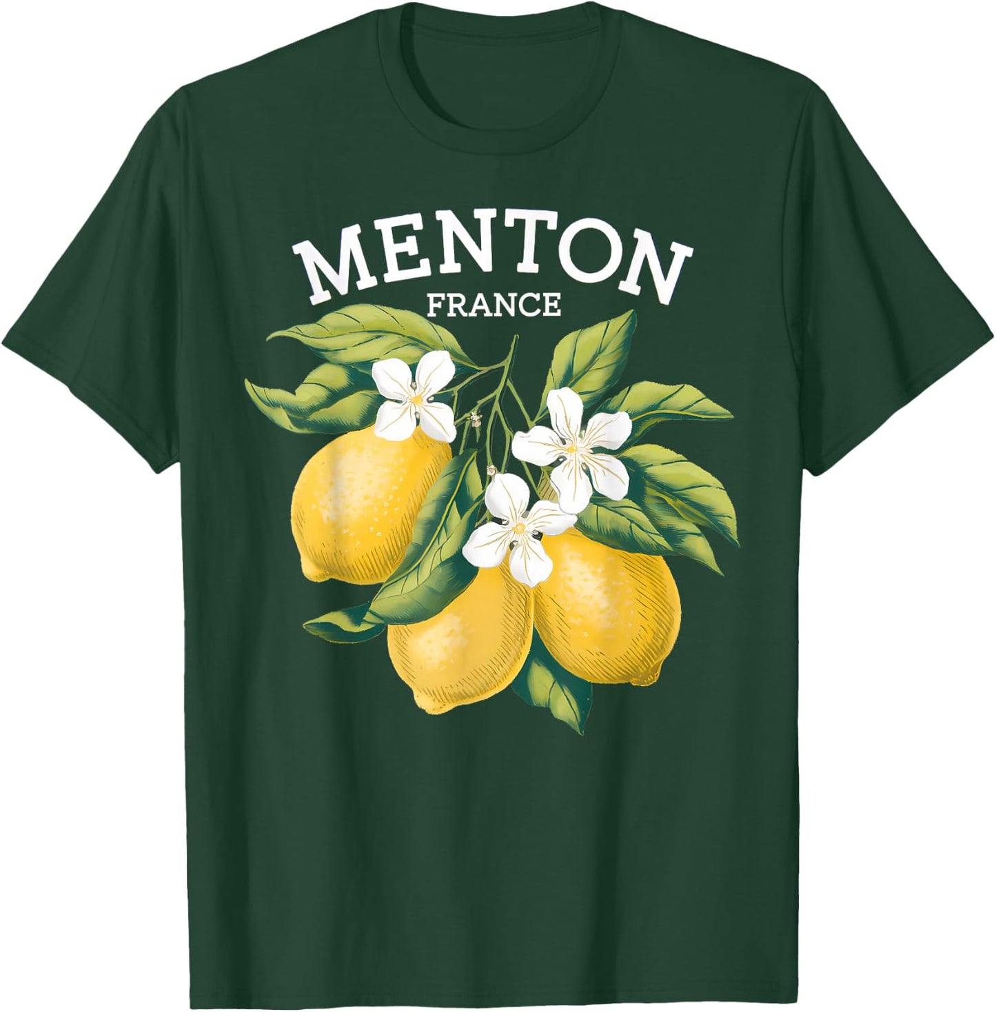Menton France French Riviera , Black, S T-Shirt - T-Shirt | Forest