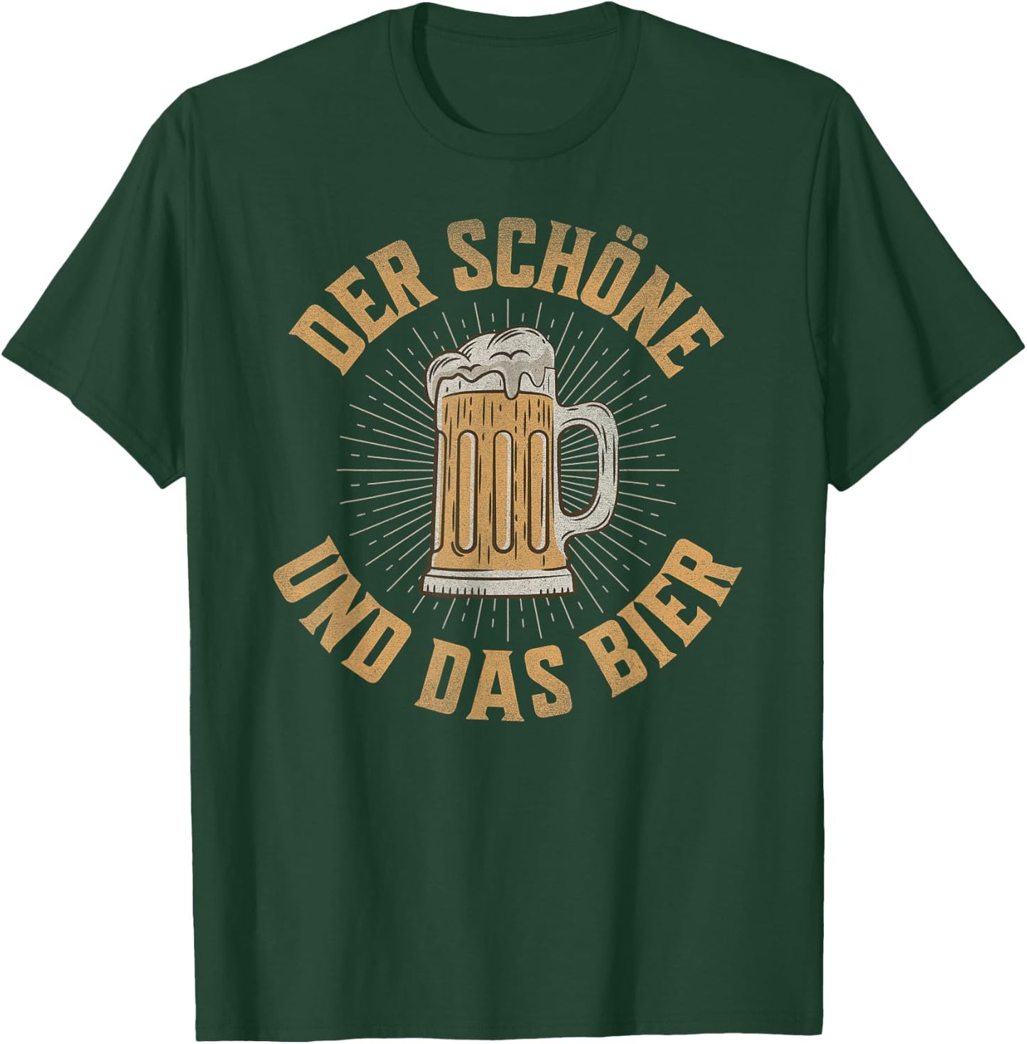 with German Text "Der Schöne und das Bier - Bierliebhaben" (German, black T-Shirt - T-Shirt | Forest