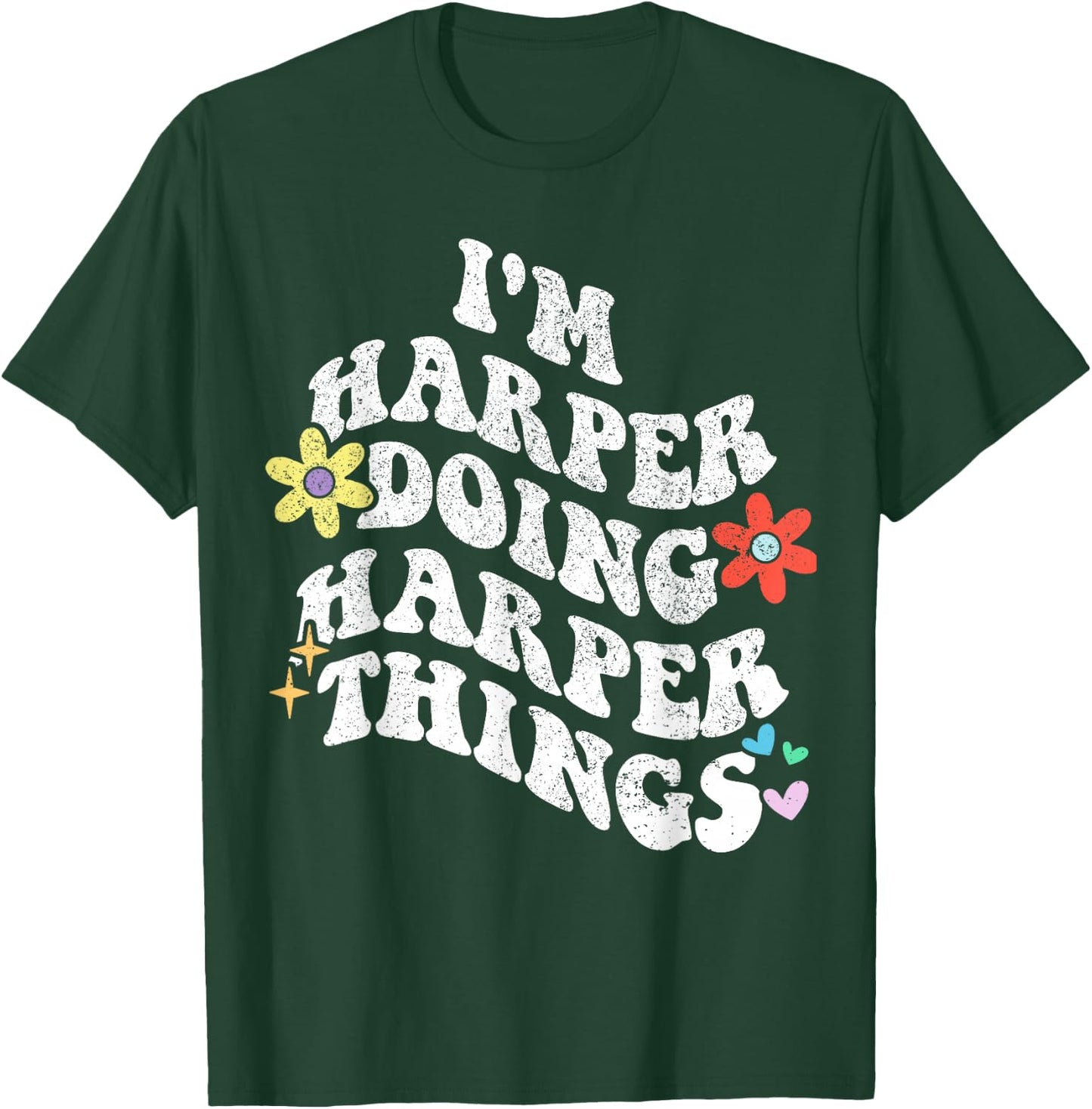 Retro Groovy Im HARPER Doing HARPER Things Funny Mother's T-Shirt - T-Shirt | Forest