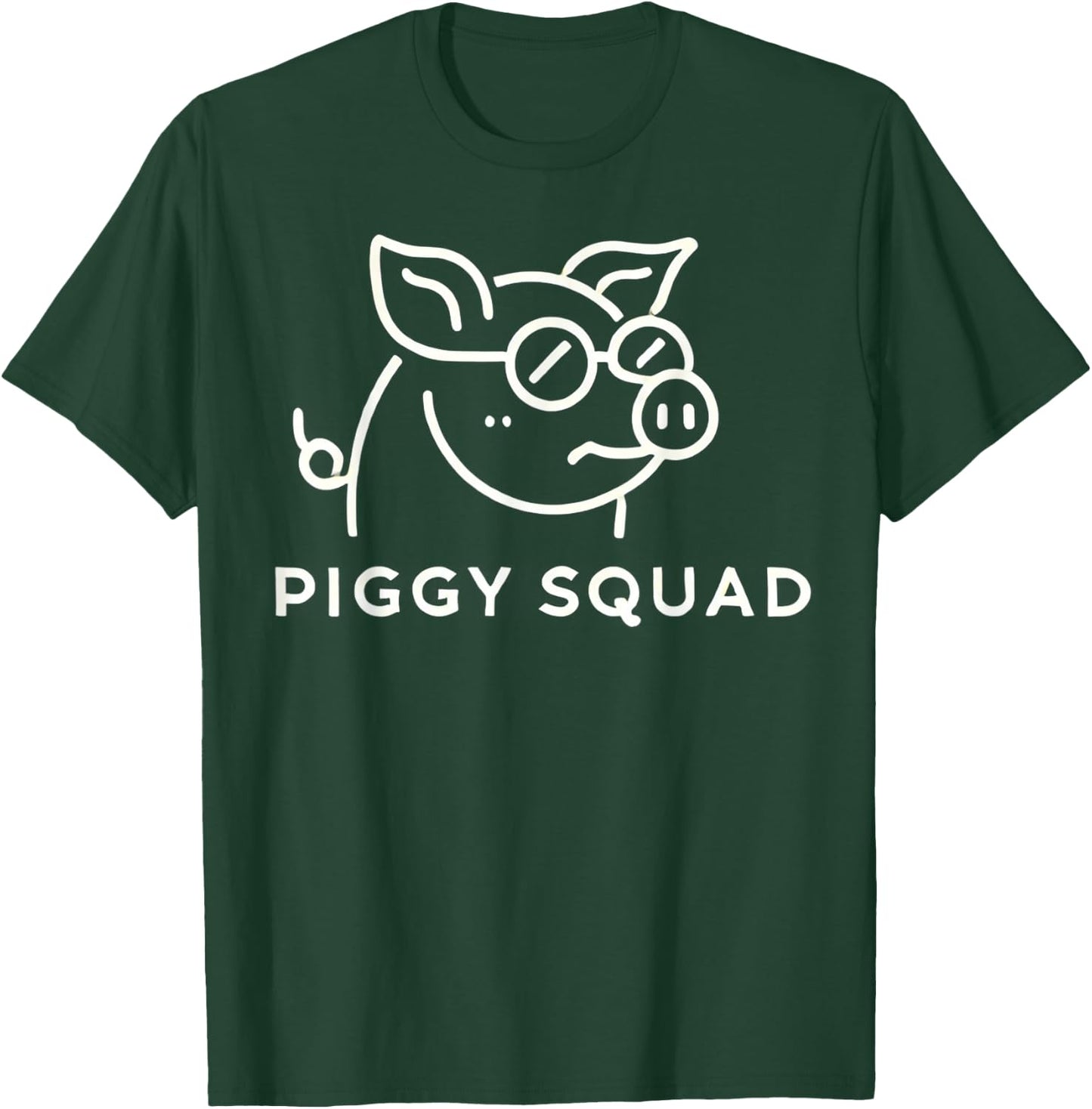 Piggy Squad Cute Pig Design for Animal Lovers T-Shirt - T-Shirt | Forest