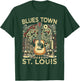 Blues Town St Louis Souvenir Men Guitar Music St Louis T-Shirt - T-Shirt | Forest