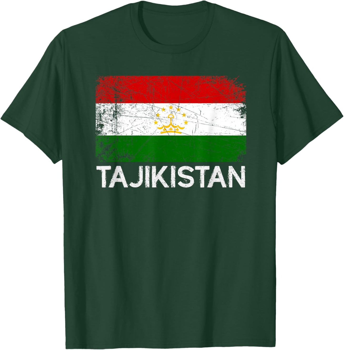 Tajikistanische Flagge | Vintage-Geschenk hergestellt in Tajikistan T-Shirt - T-Shirt | Forest