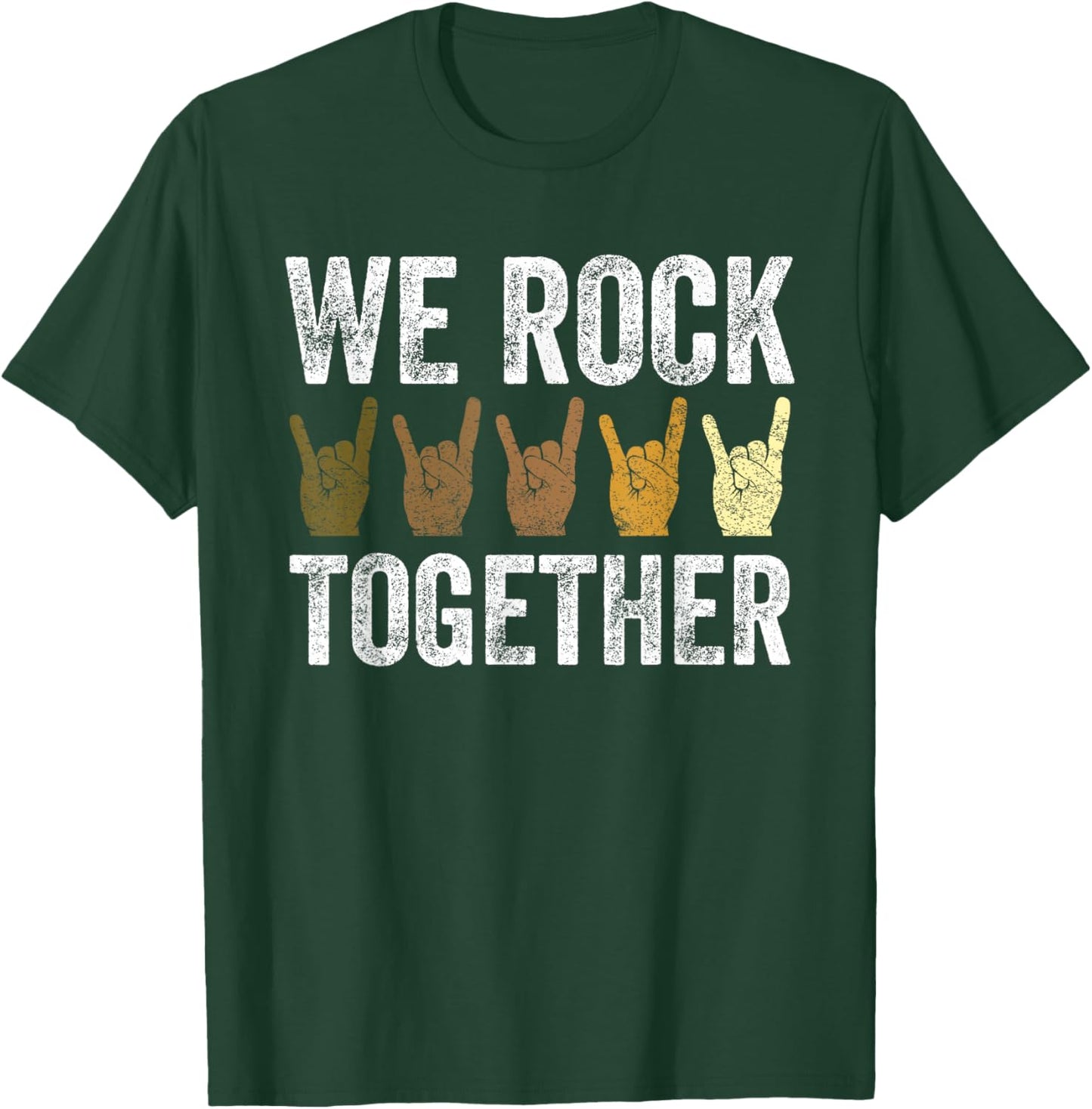 Funny We Rock Together Hands Rock Lovers T-Shirt - T-Shirt | Forest